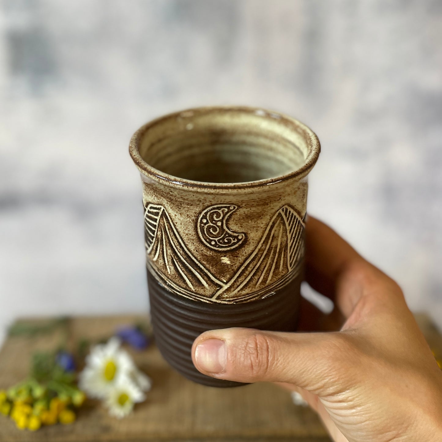 44. 15oz. Mountain Moon Shino Tumbler