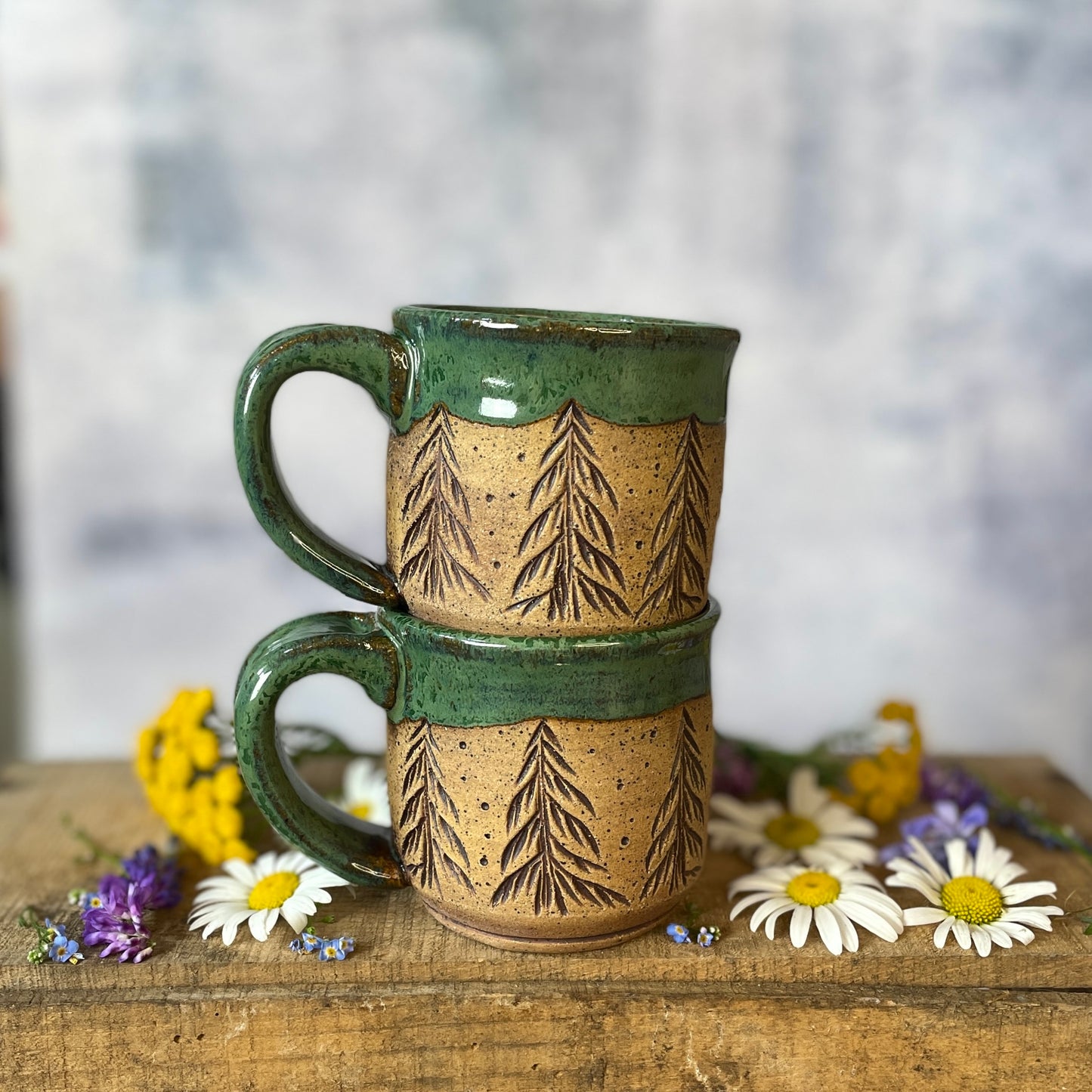 76. Set of Two 5oz. Forest Mini Mugs