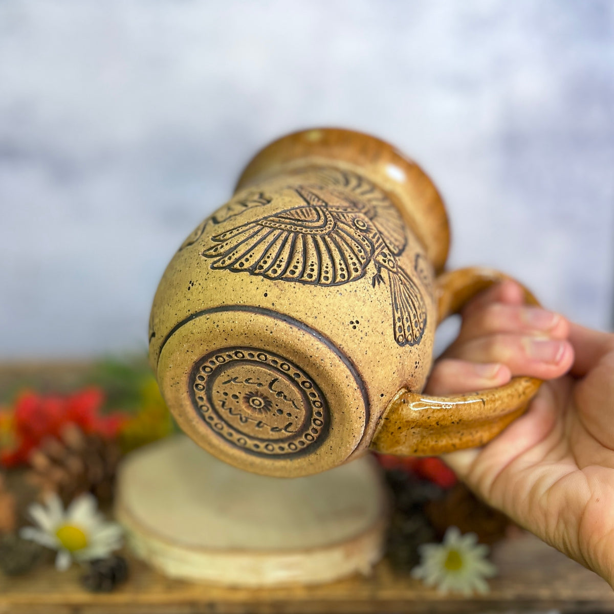 44. 18oz. Chickadee, Oak and acorn Mug