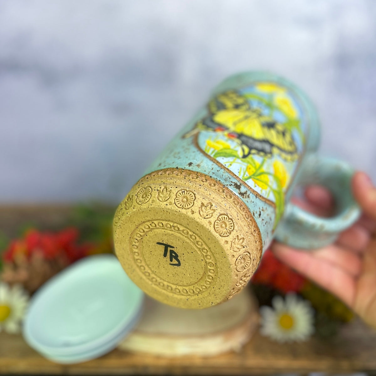57. 18oz. Swallowtail and Buttercups Travel Mug