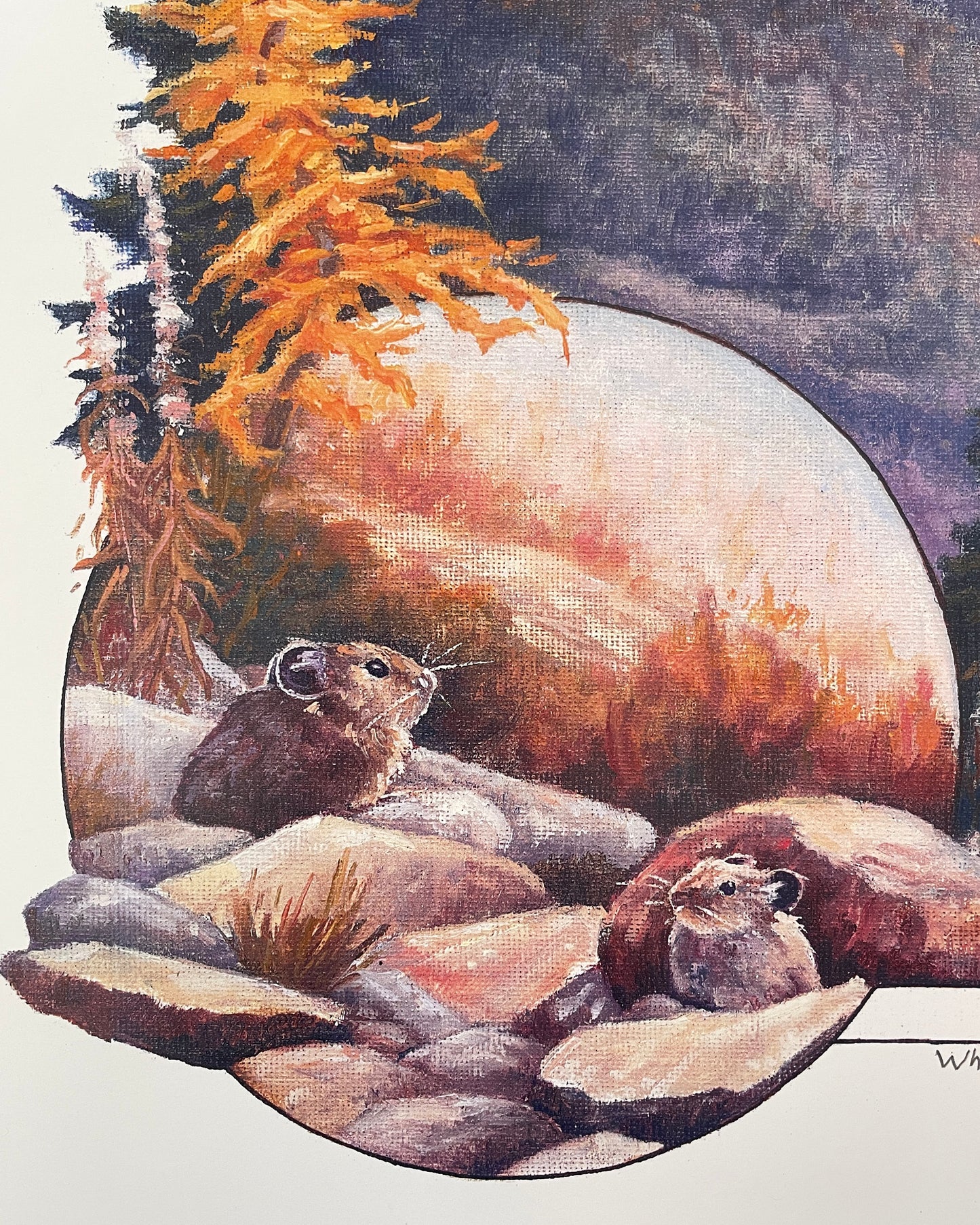 Pika and Larch 12x16 Print