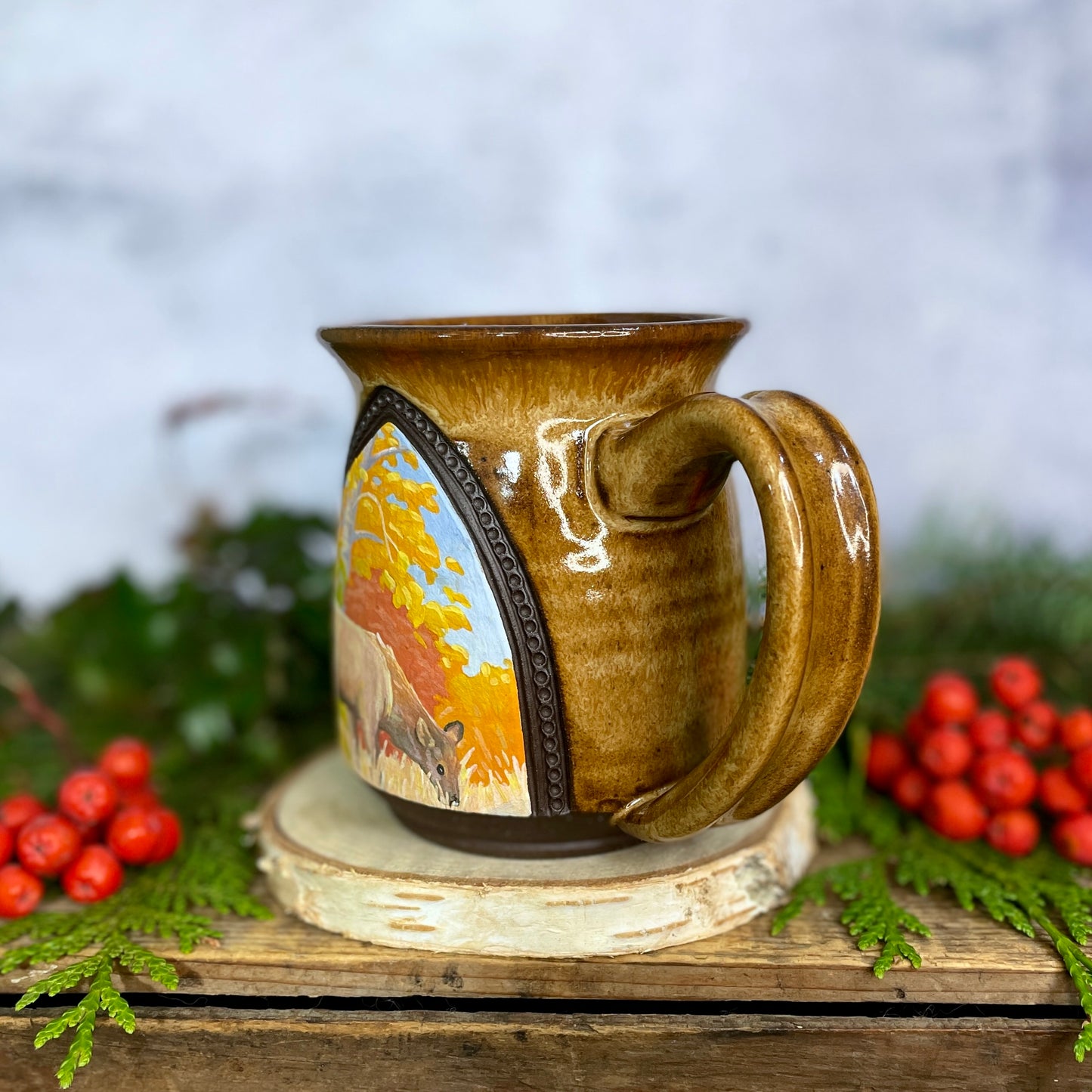 34. 17oz. Autumn Grazing Elk Mug