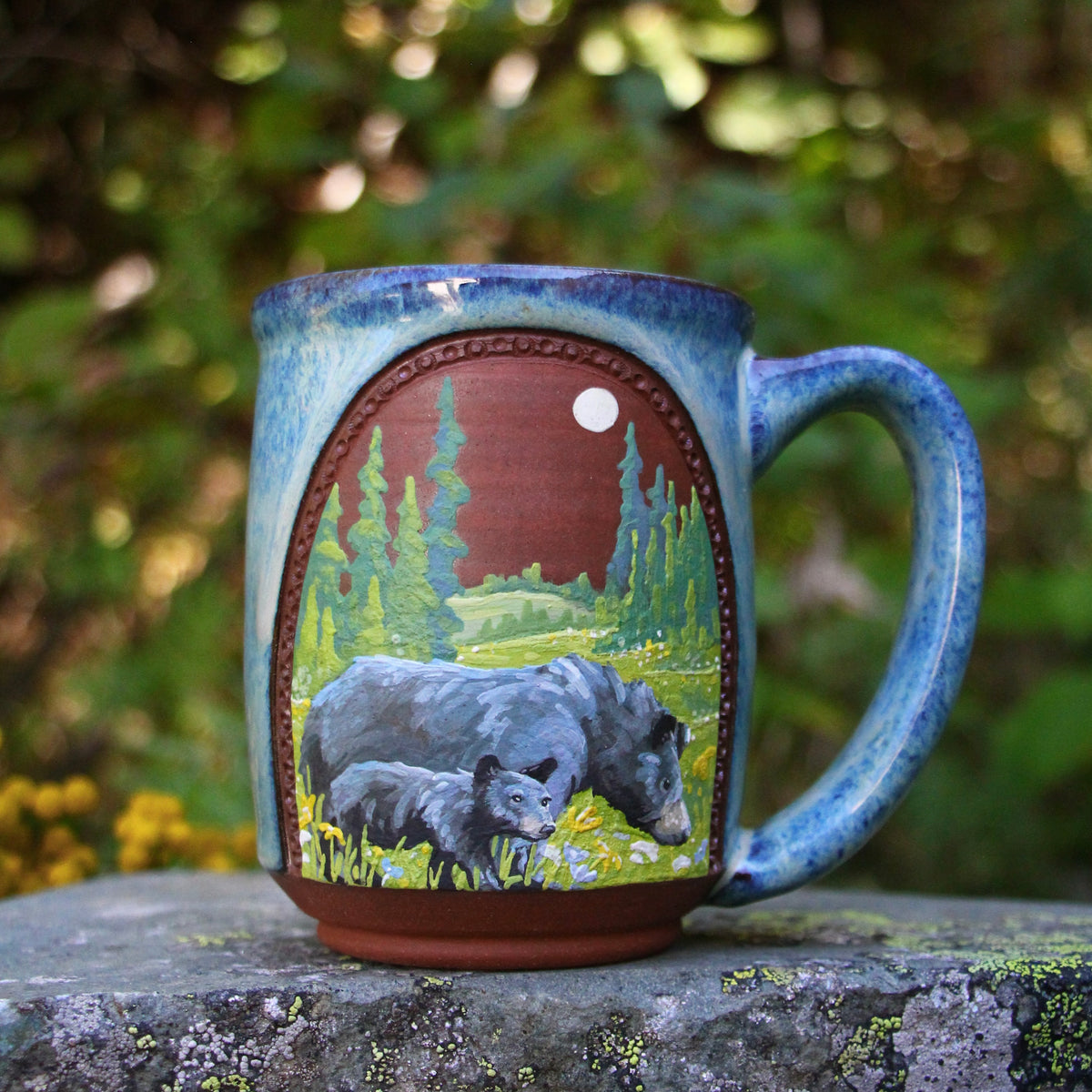 3. 16oz. Black Bear and Cub Mug