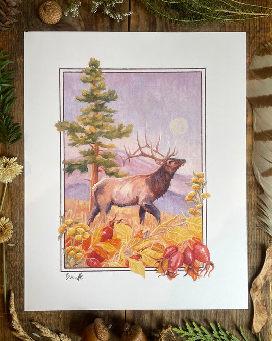 Elk, Ponderosa & Rosehip 8x10 Print
