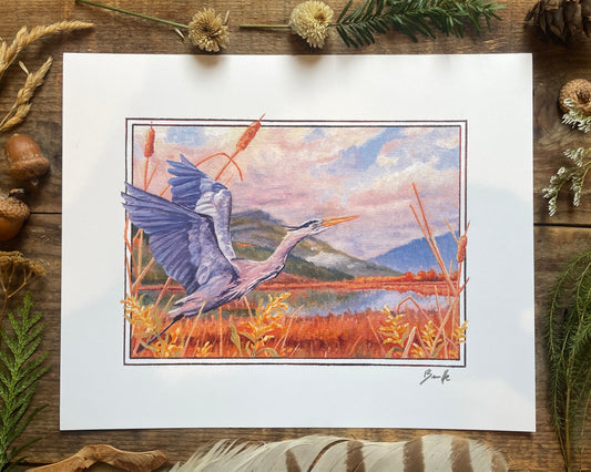 Blue Heron 8x10 Print