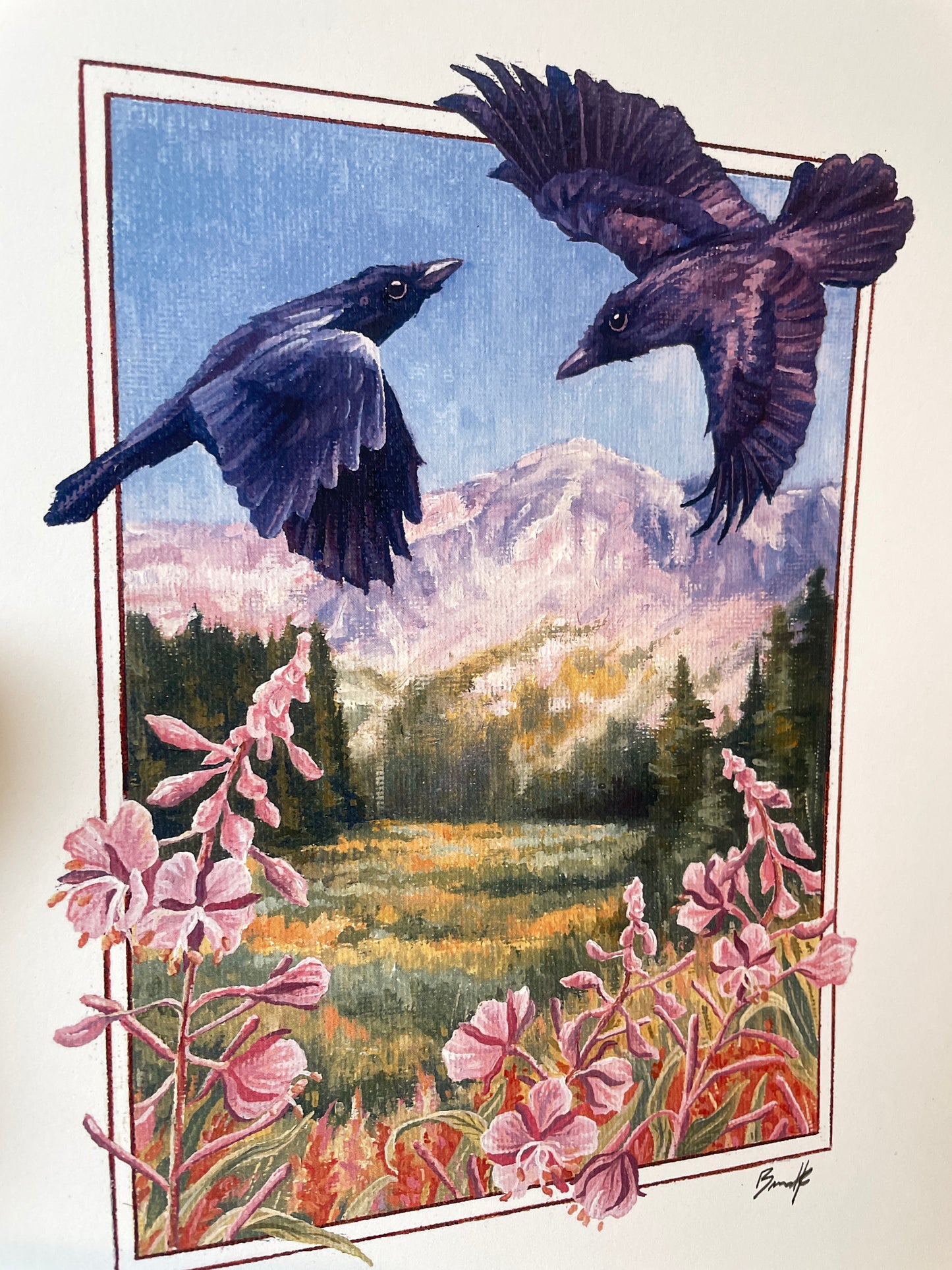 Crows and Fireweed 8x10 Print
