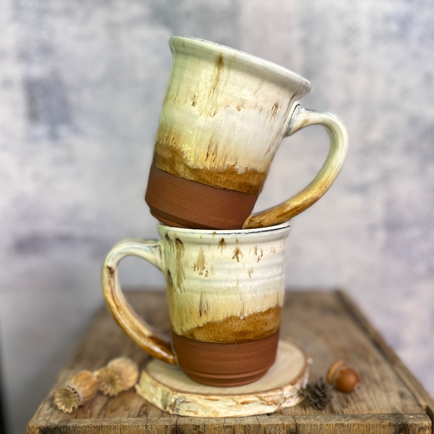 96. Set of Two 17oz. Classic Glazed Mugs