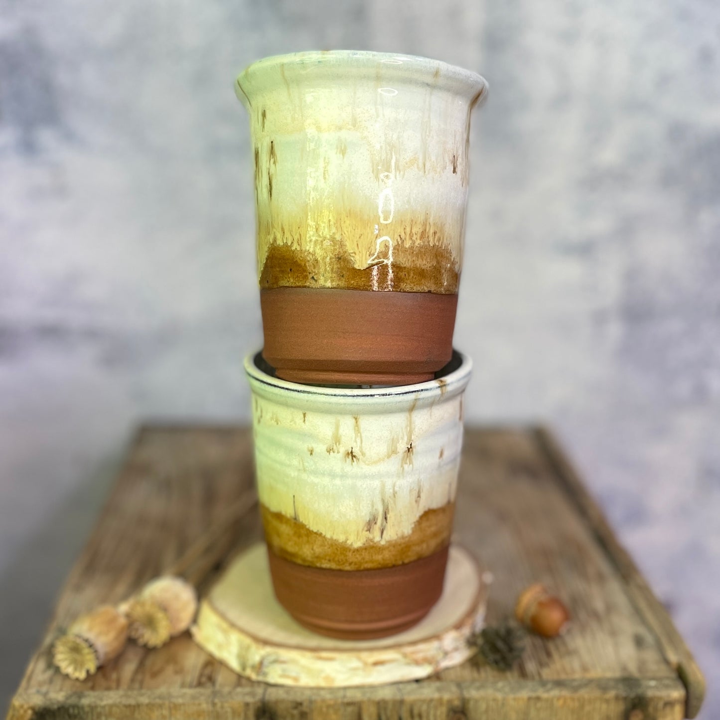 96. Set of Two 17oz. Classic Glazed Mugs