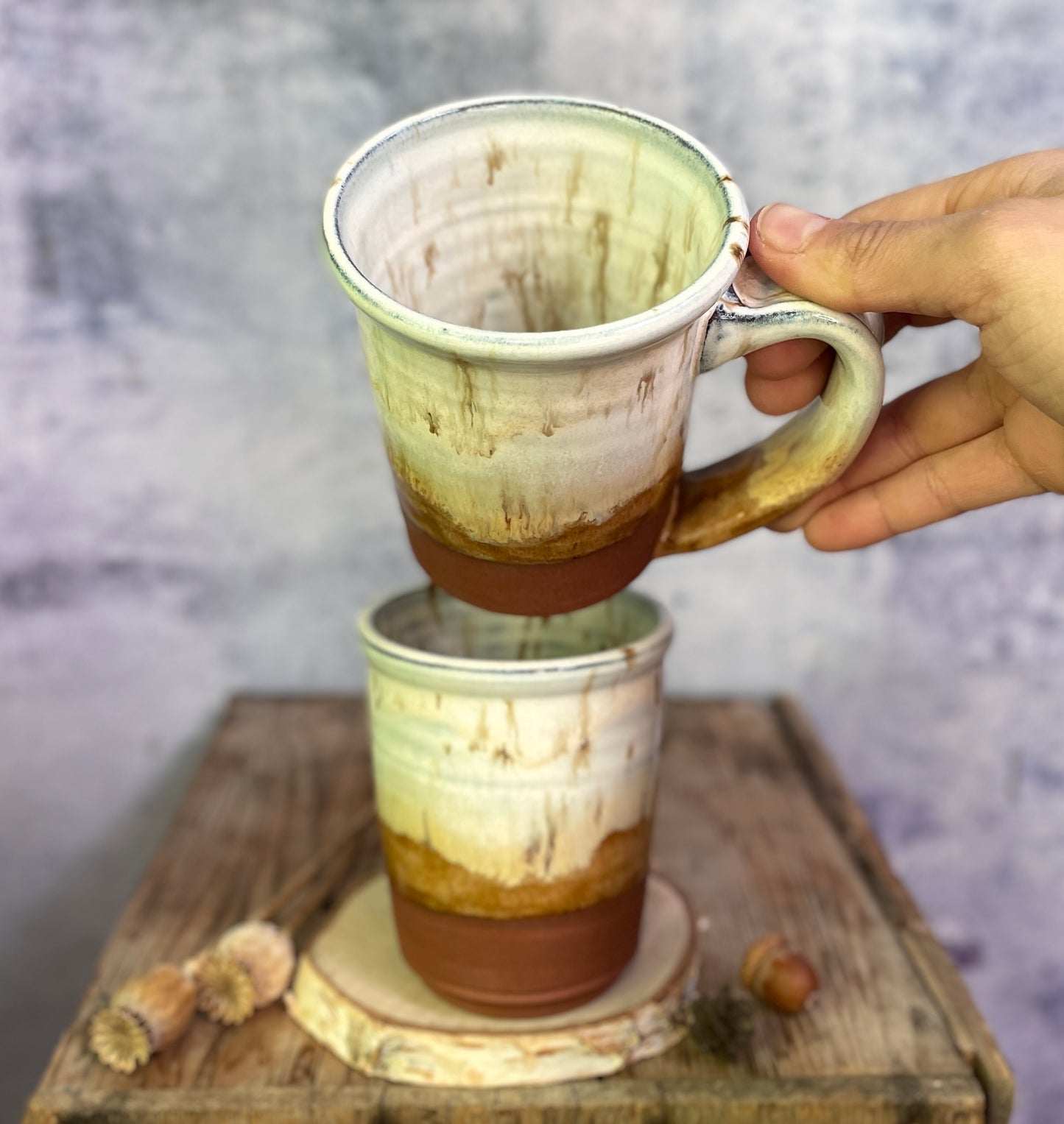96. Set of Two 17oz. Classic Glazed Mugs