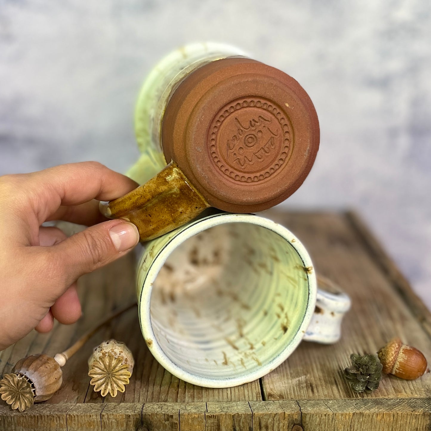 96. Set of Two 17oz. Classic Glazed Mugs