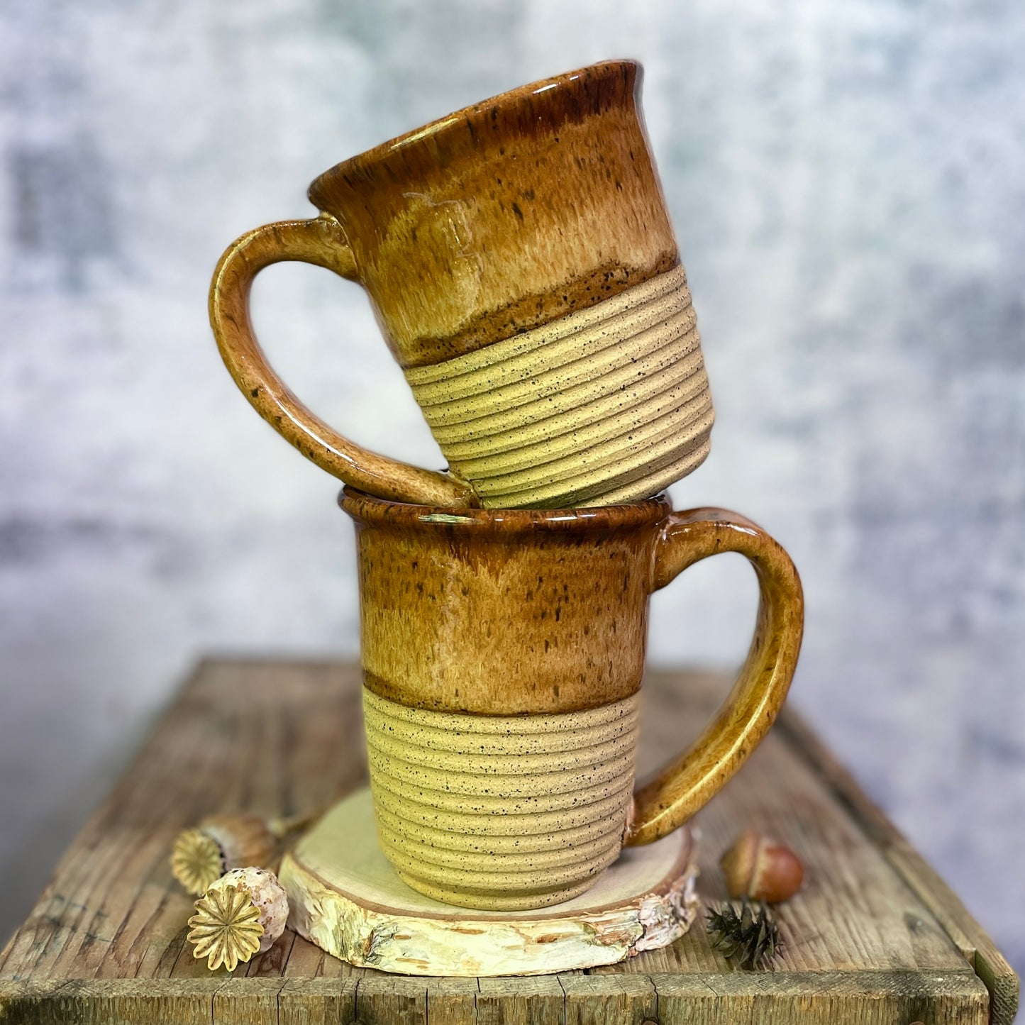 104. Set Of two 16 oz Classic Glazed Mugs