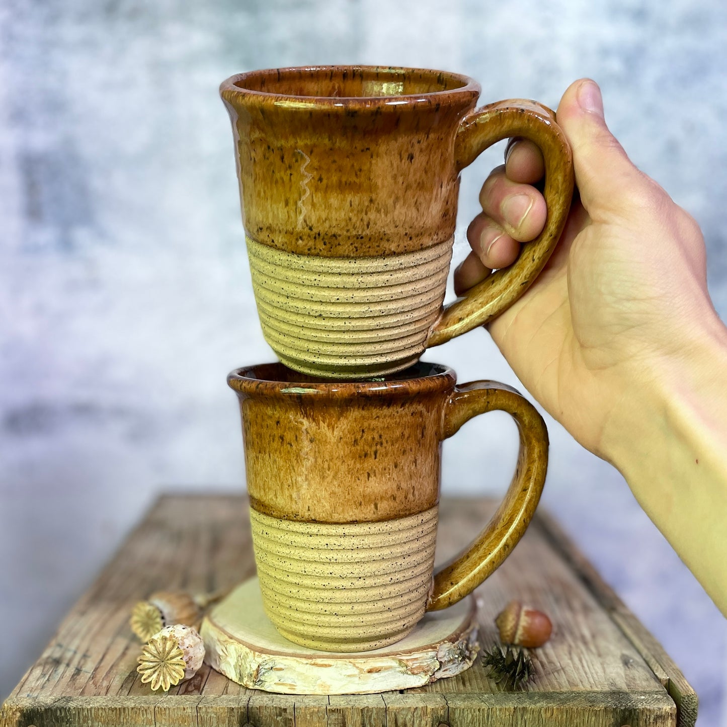 104. Set Of two 16 oz Classic Glazed Mugs