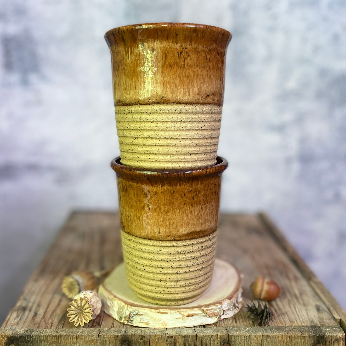 104. Set Of two 16 oz Classic Glazed Mugs