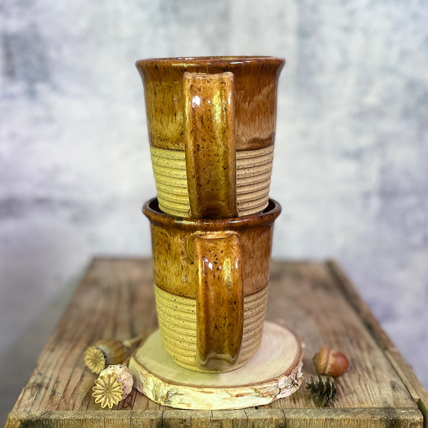 104. Set Of two 16 oz Classic Glazed Mugs