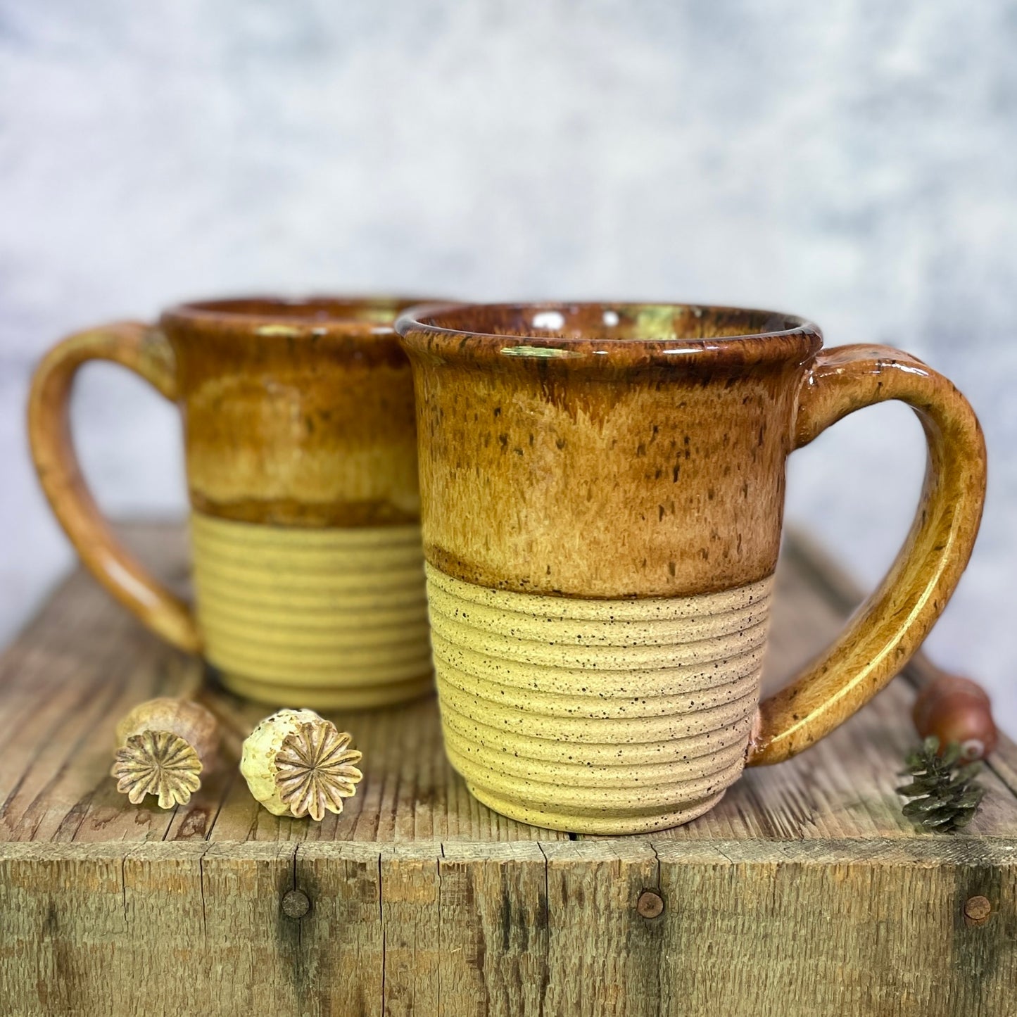 104. Set Of two 16 oz Classic Glazed Mugs