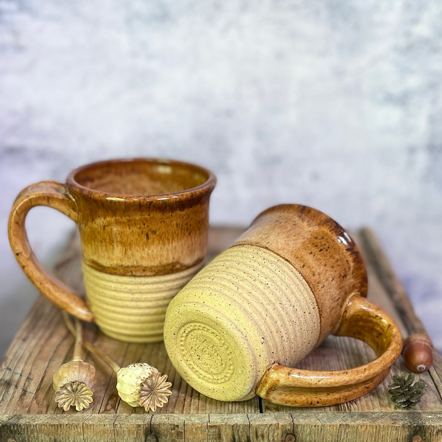 104. Set Of two 16 oz Classic Glazed Mugs