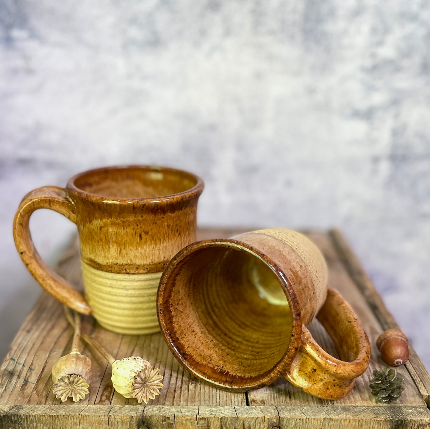 104. Set Of two 16 oz Classic Glazed Mugs