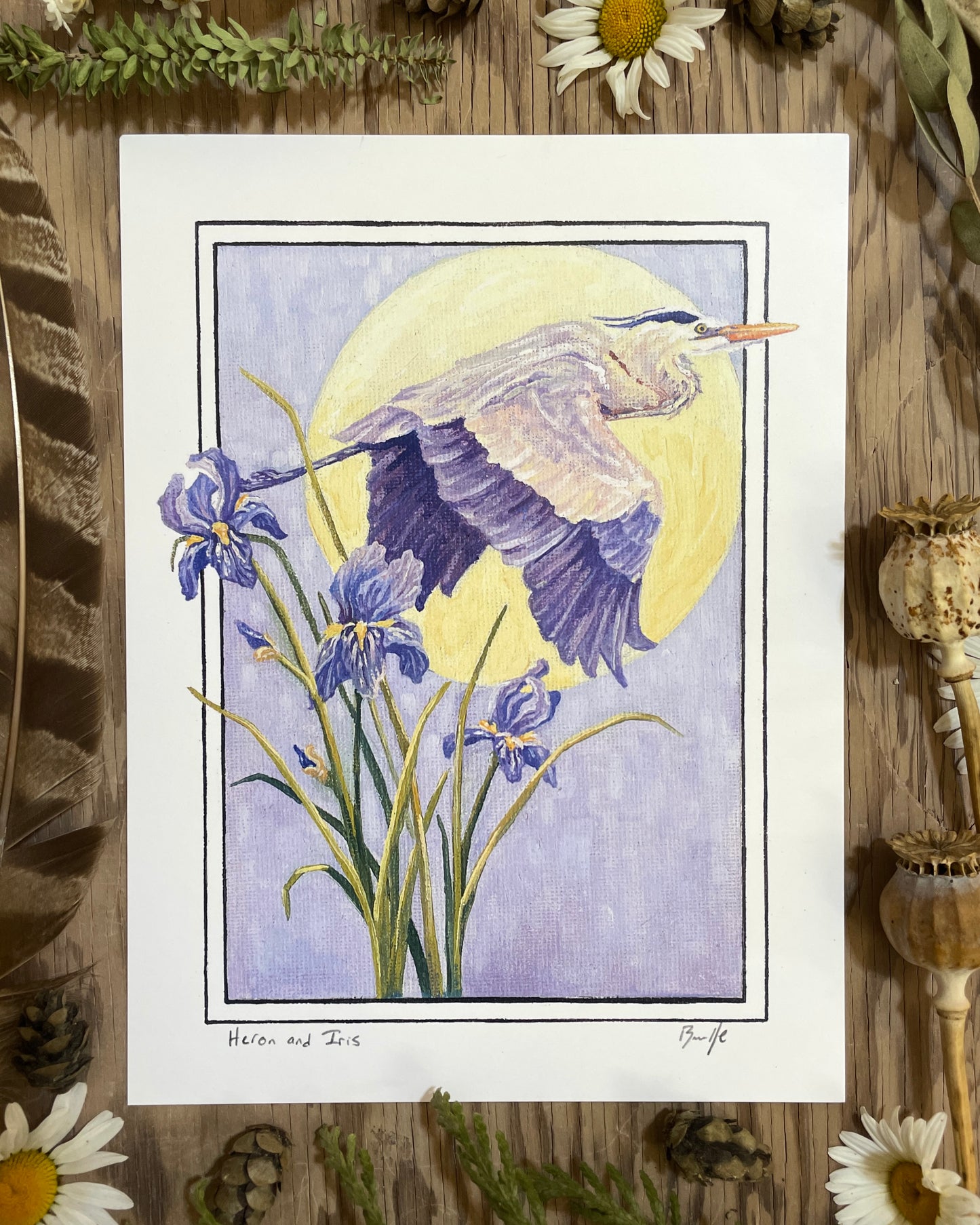 Heron and Iris 6x8 Print