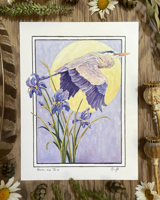 Heron and Iris 6x8 Print