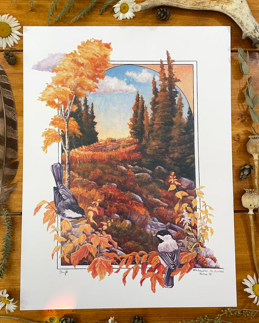 Whitewater Chickadees 12x16 Print