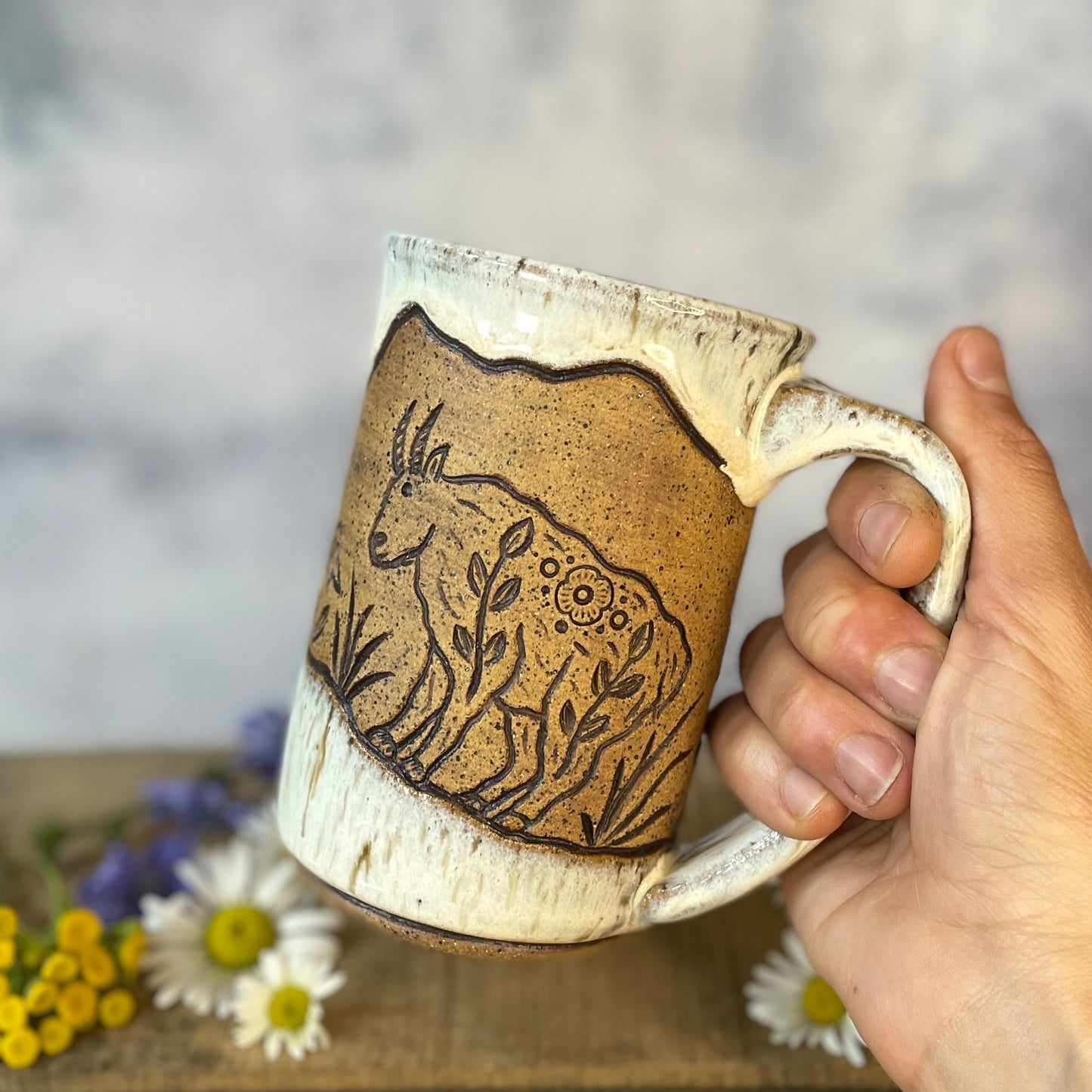 4. 16oz. Mountain Goat and Kid Mug