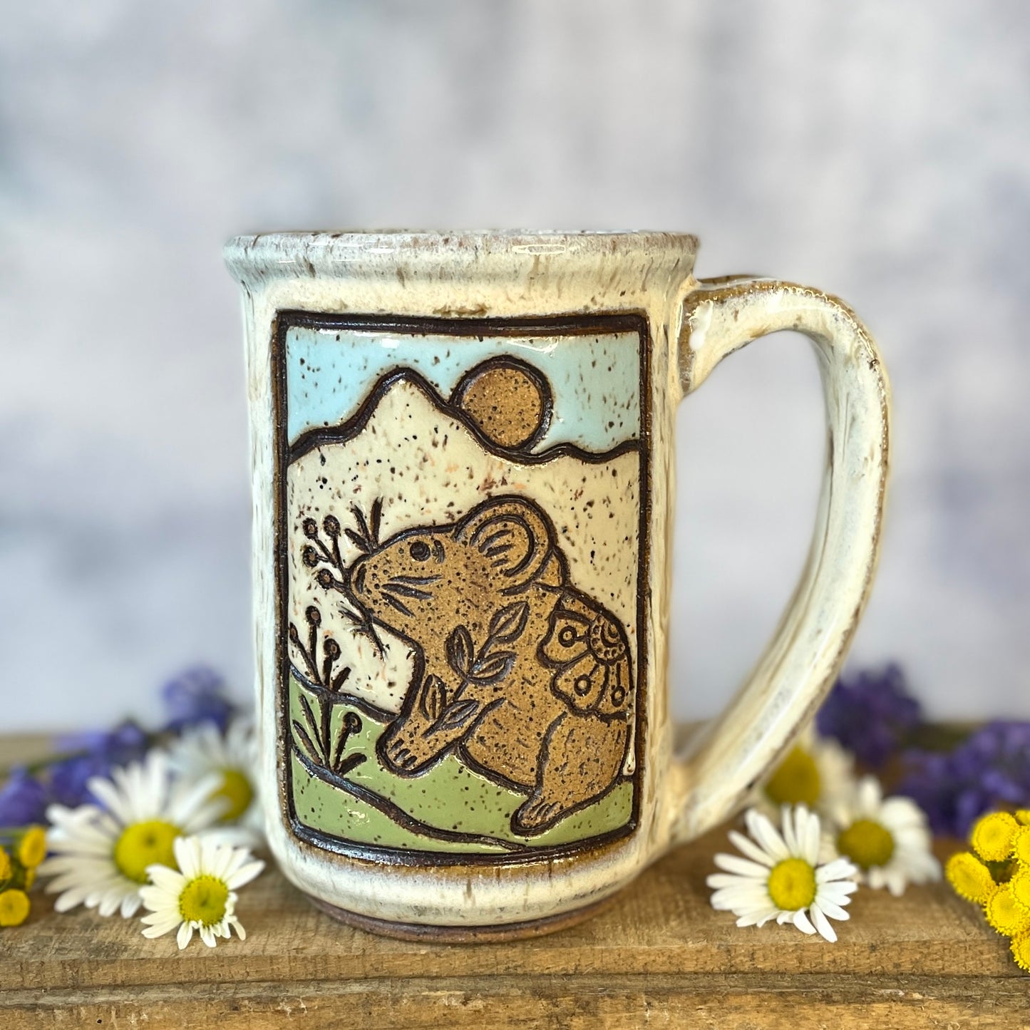 6. 16oz. Pika and Wildflower Mug
