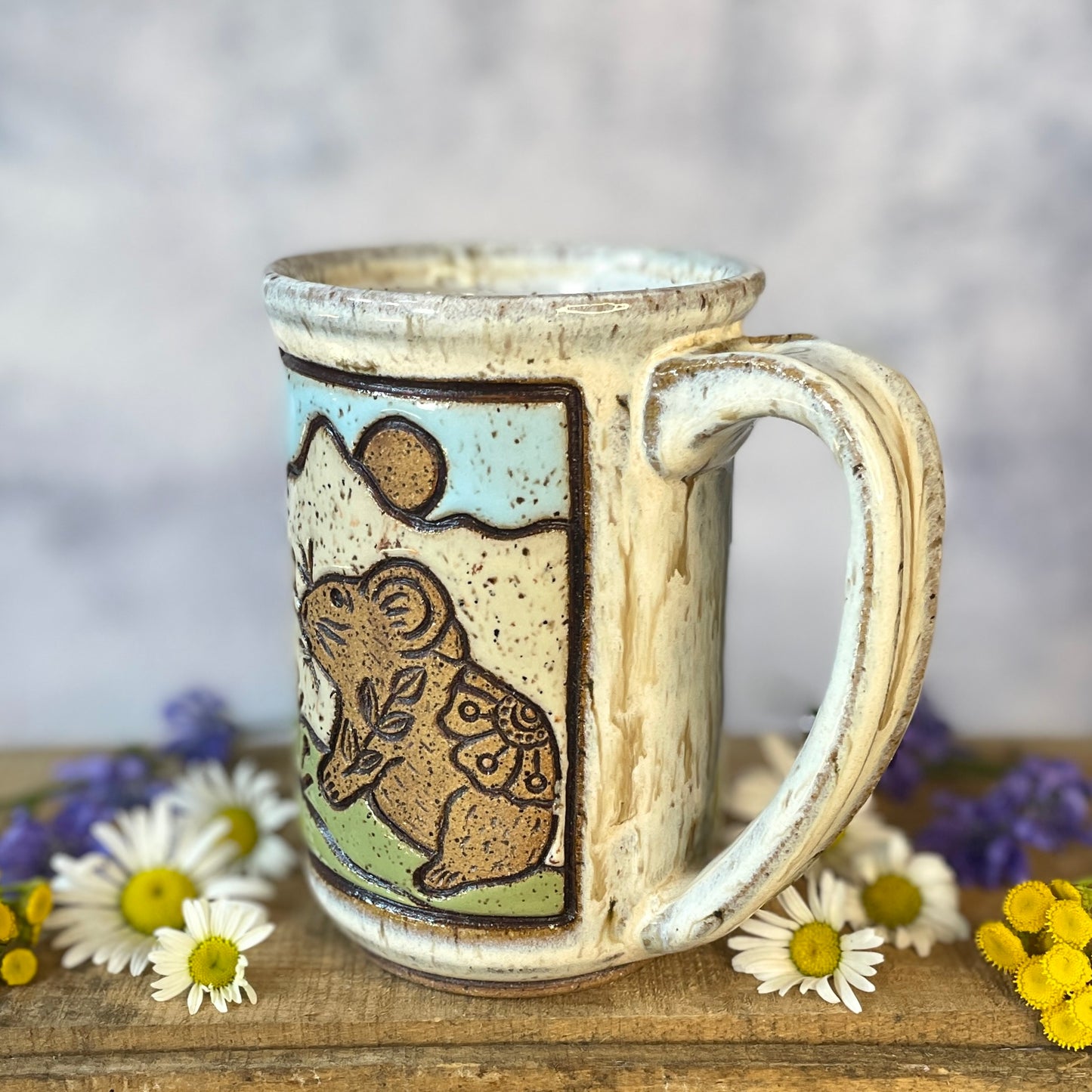 6. 16oz. Pika and Wildflower Mug