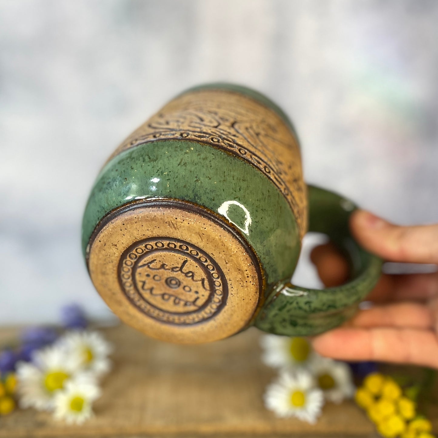 9. 17oz. Frog, Bee and Wildflower Mug