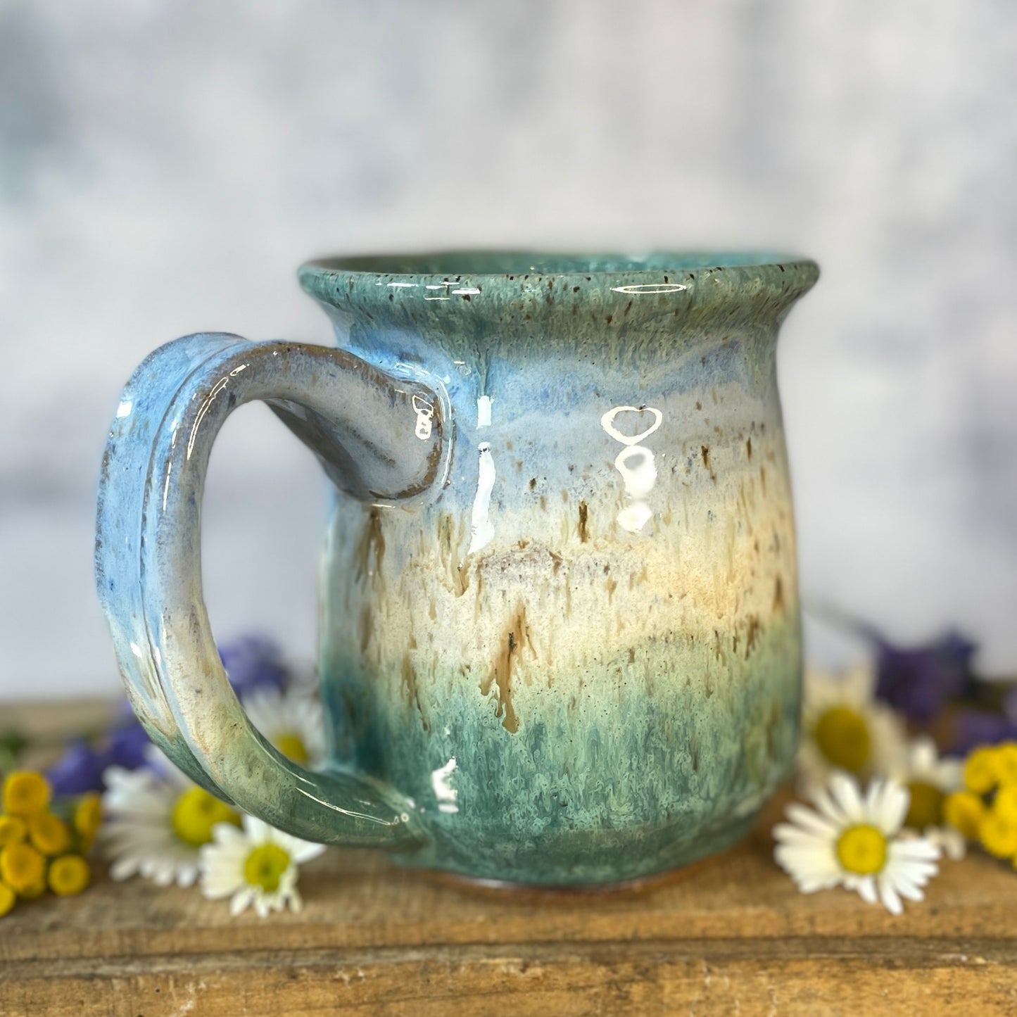 13. 17oz. Chickadee and Wildflower Mug