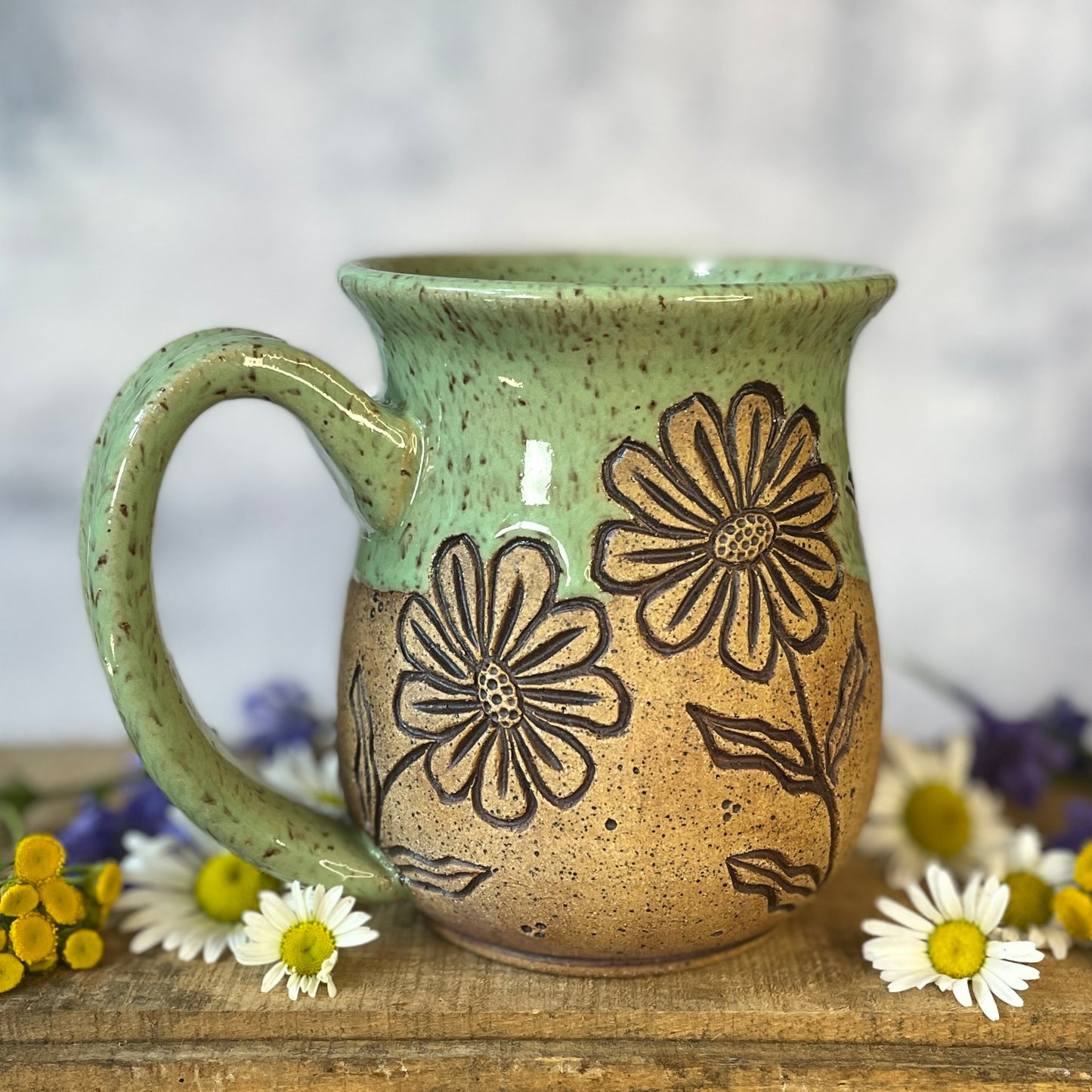 14. 18oz. Dragonfly, Bee and Wildflower Mug