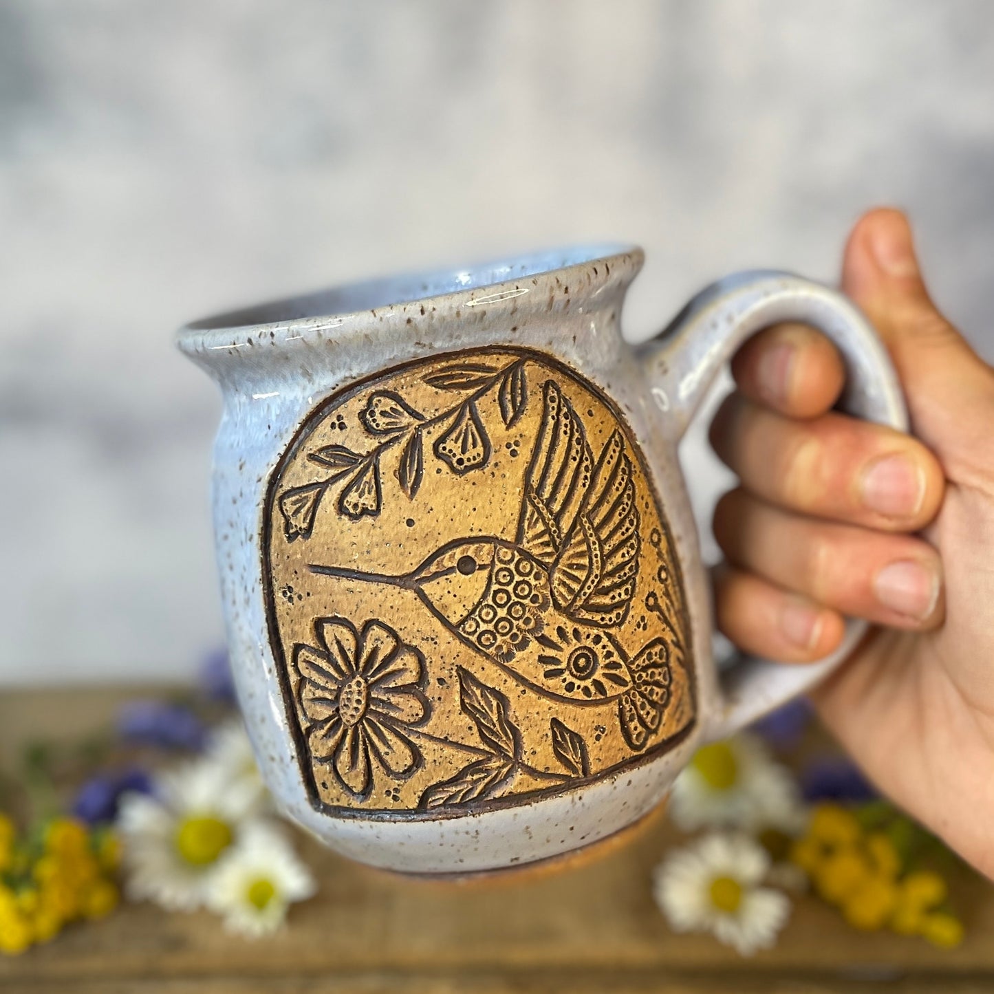 18. 18oz. Hummingbird and Wildflower Mug