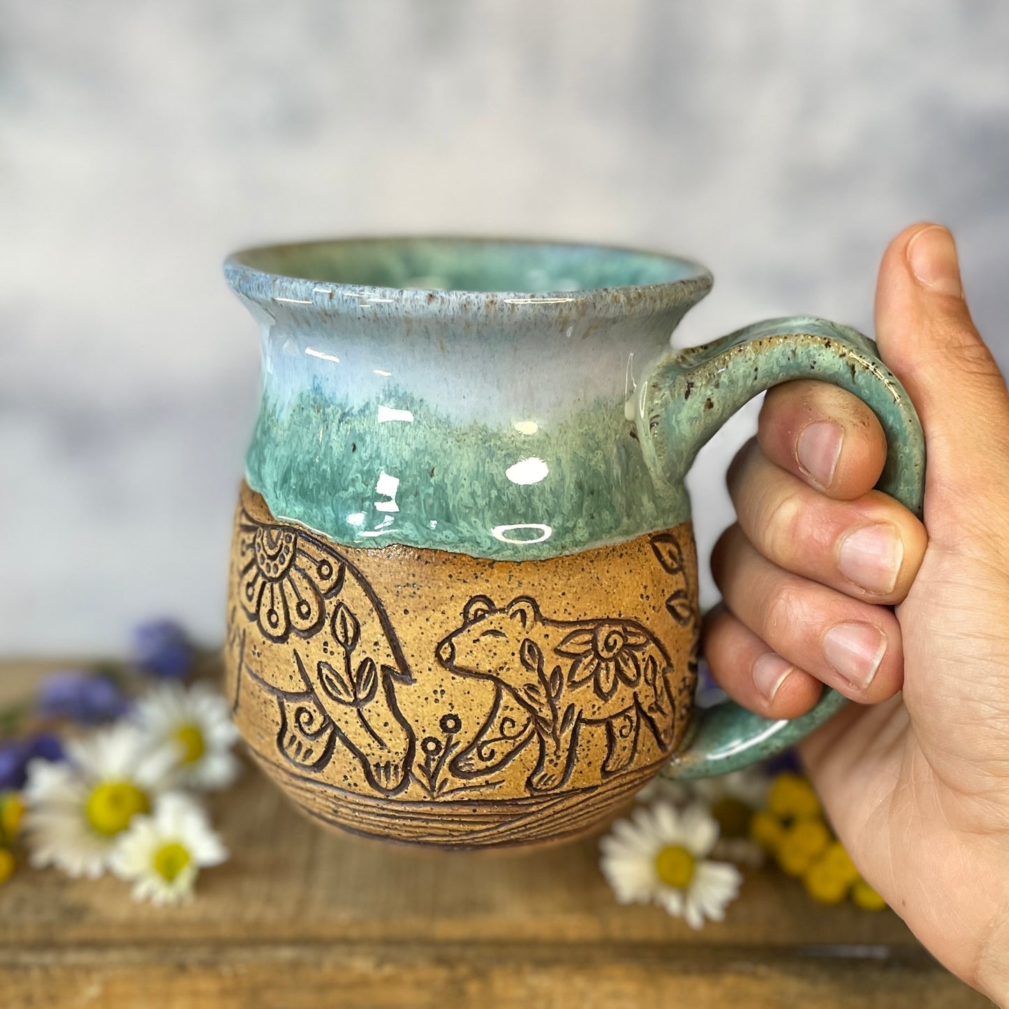 19. 17oz. Bear and Cub Mug