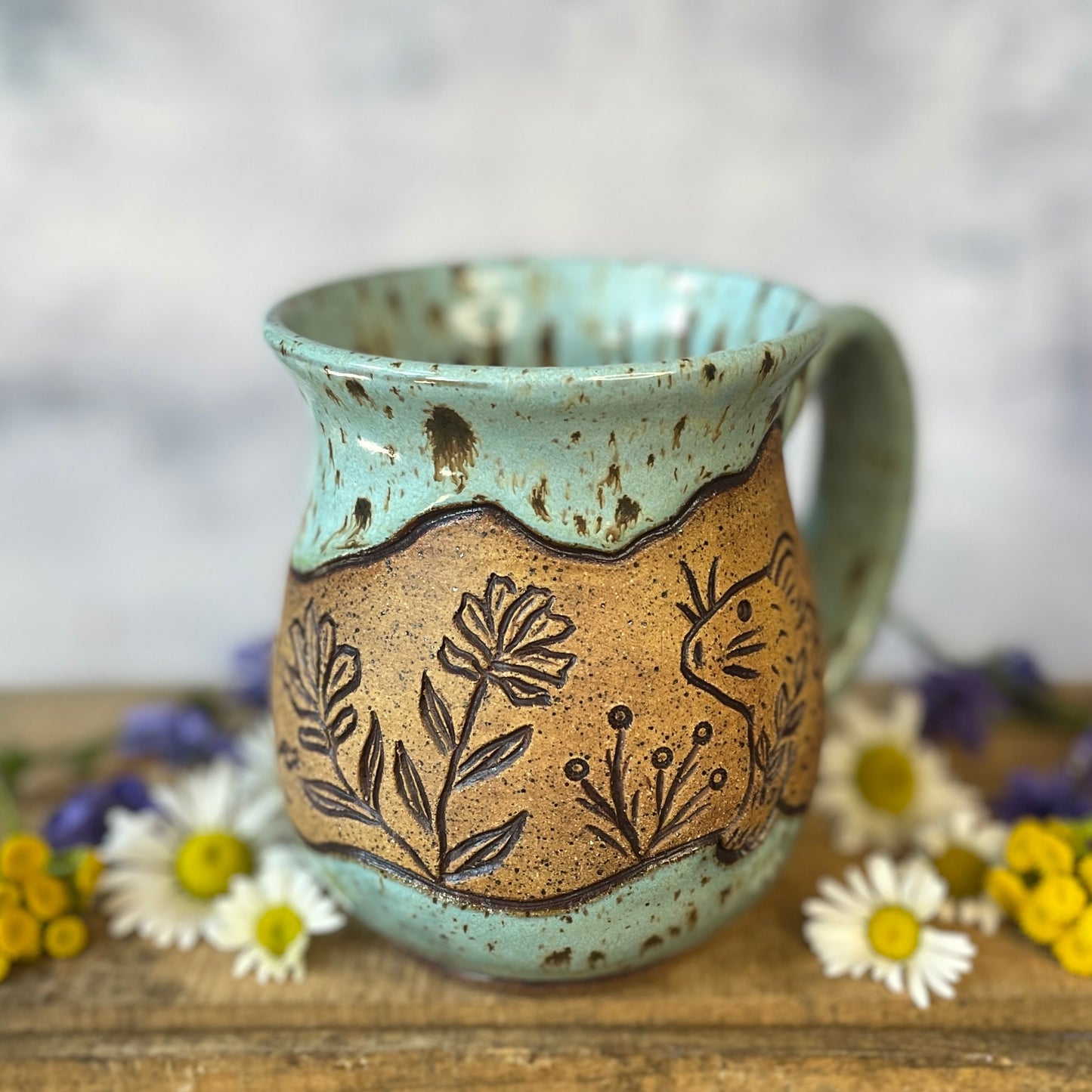 20. 18oz. Pika and Wildflower Mug
