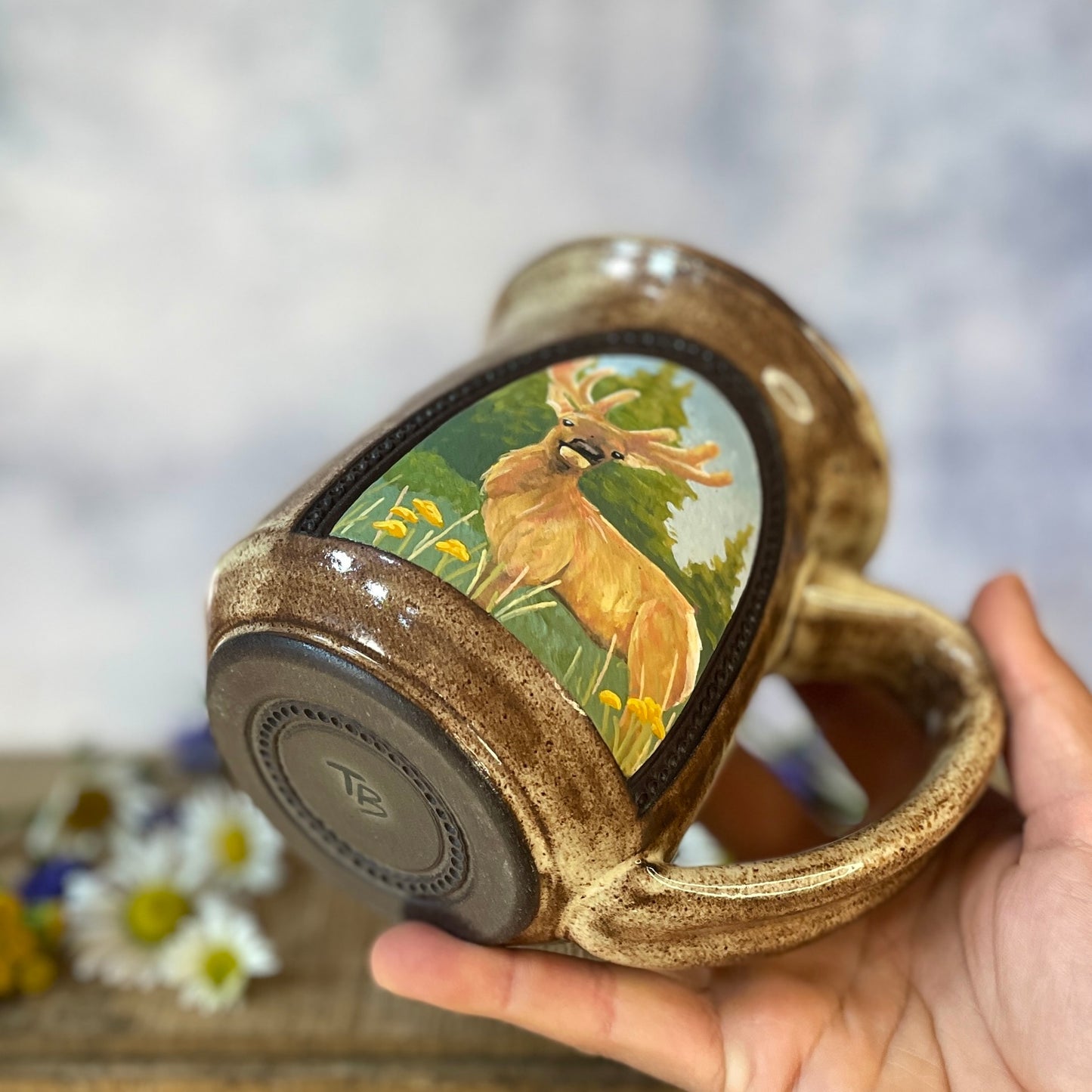 28. 16oz. Elk in Velvet and Wildflower Mug