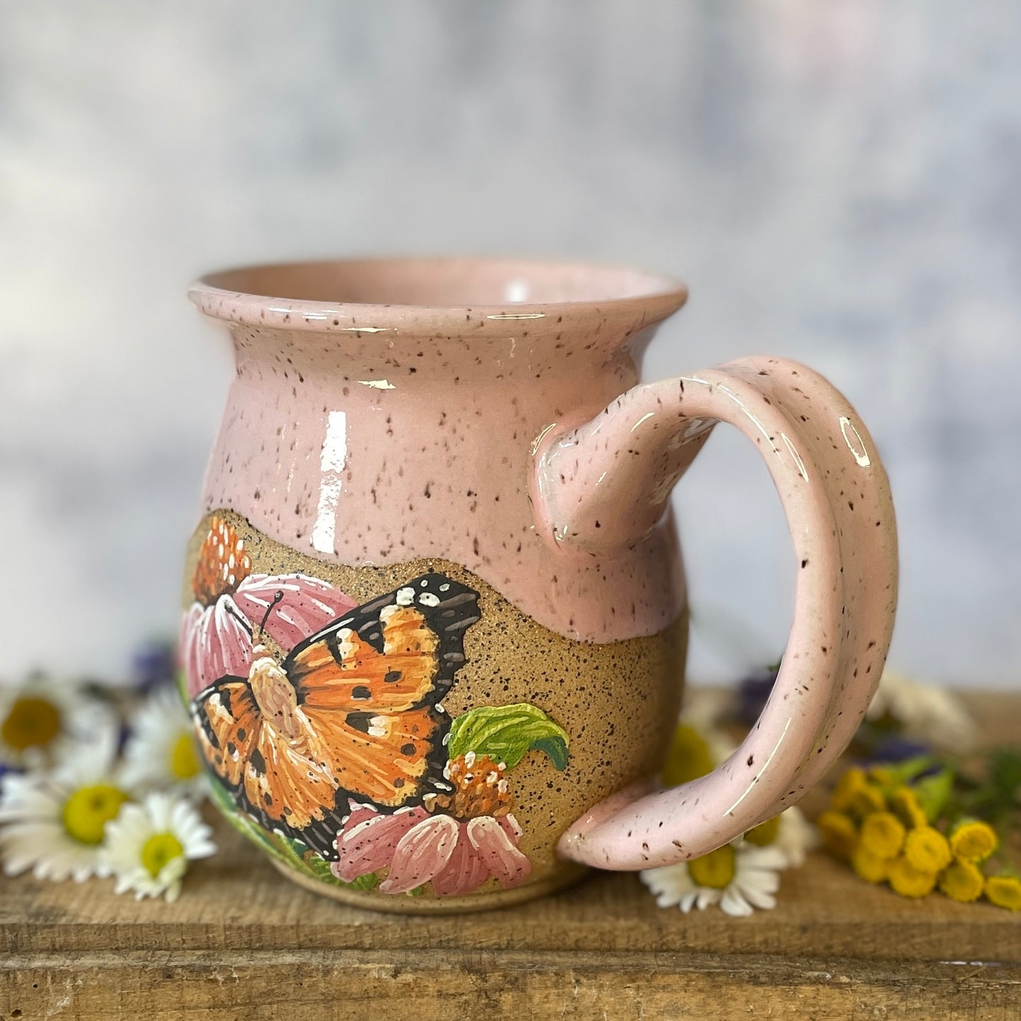 34. 18oz. Painted Lady and Echinacea Mug