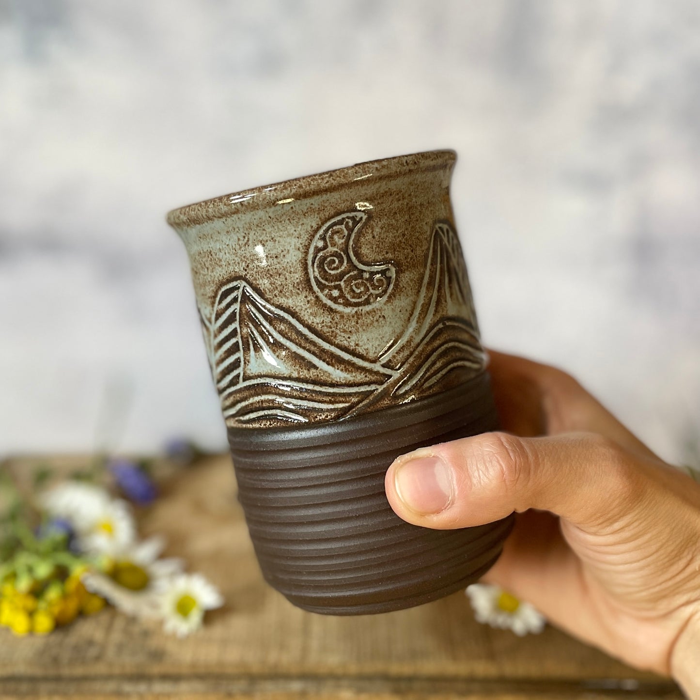 43. 15oz. Mountain Moon Shino Tumbler