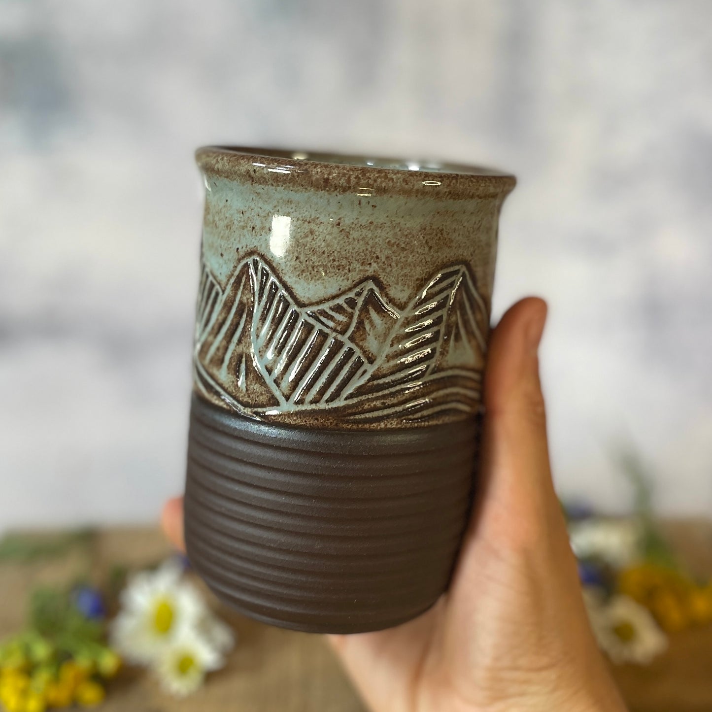 43. 15oz. Mountain Moon Shino Tumbler
