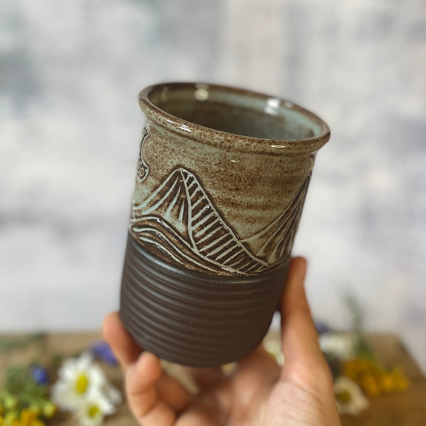 43. 15oz. Mountain Moon Shino Tumbler