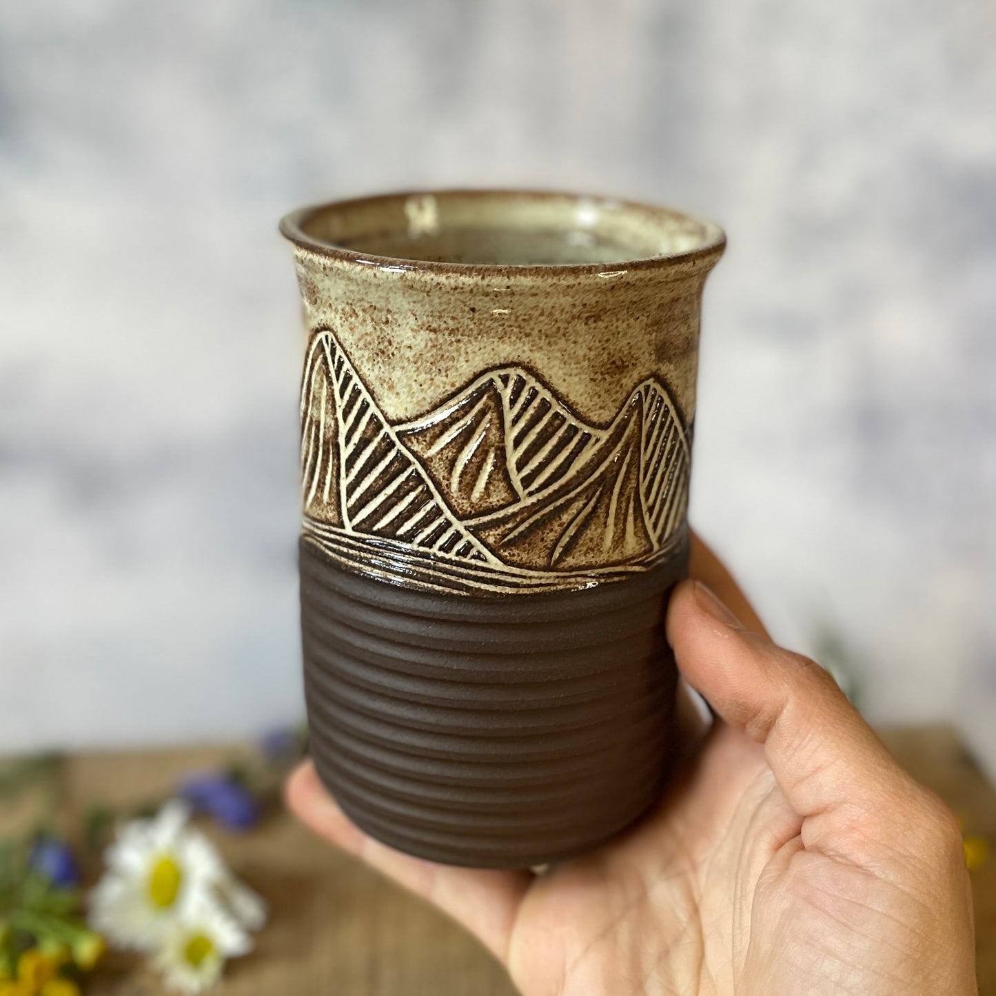 44. 15oz. Mountain Moon Shino Tumbler