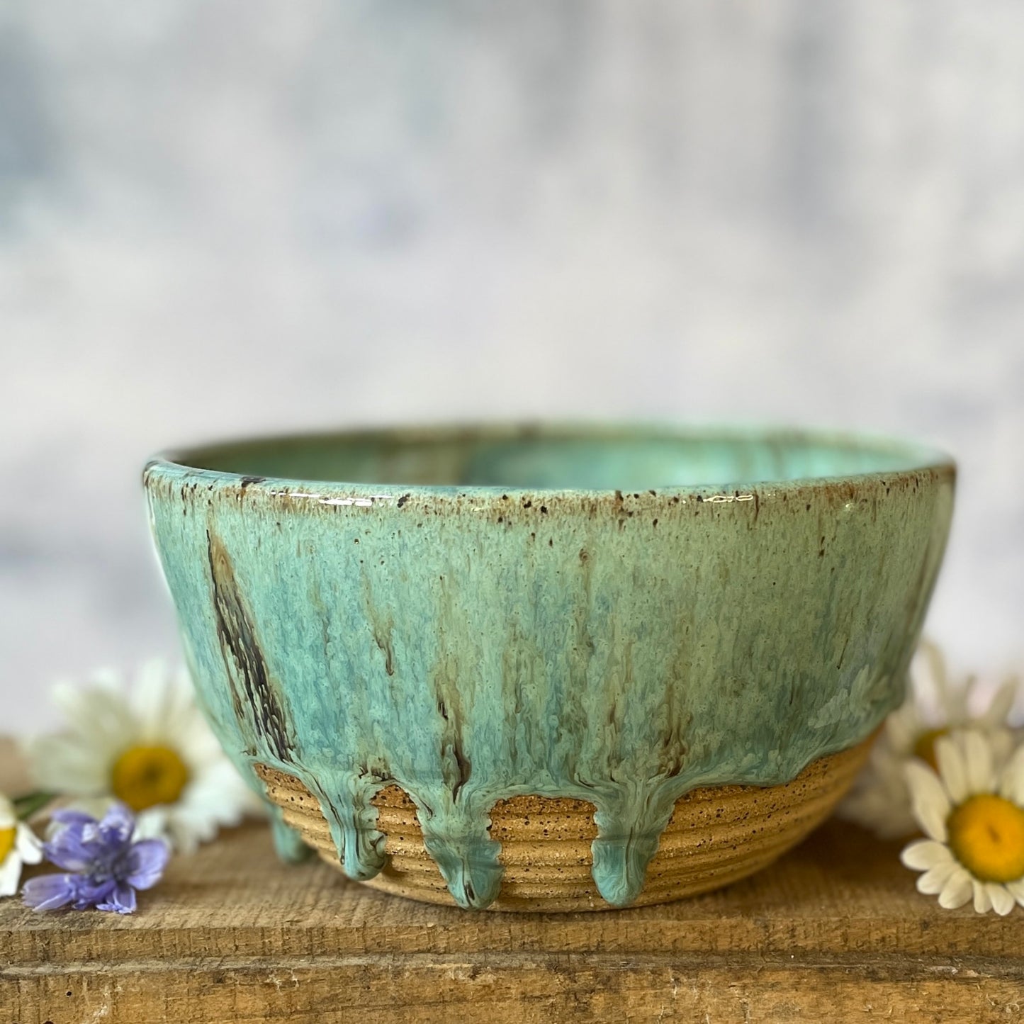 46. 22oz. Drippy Glazed Bowl