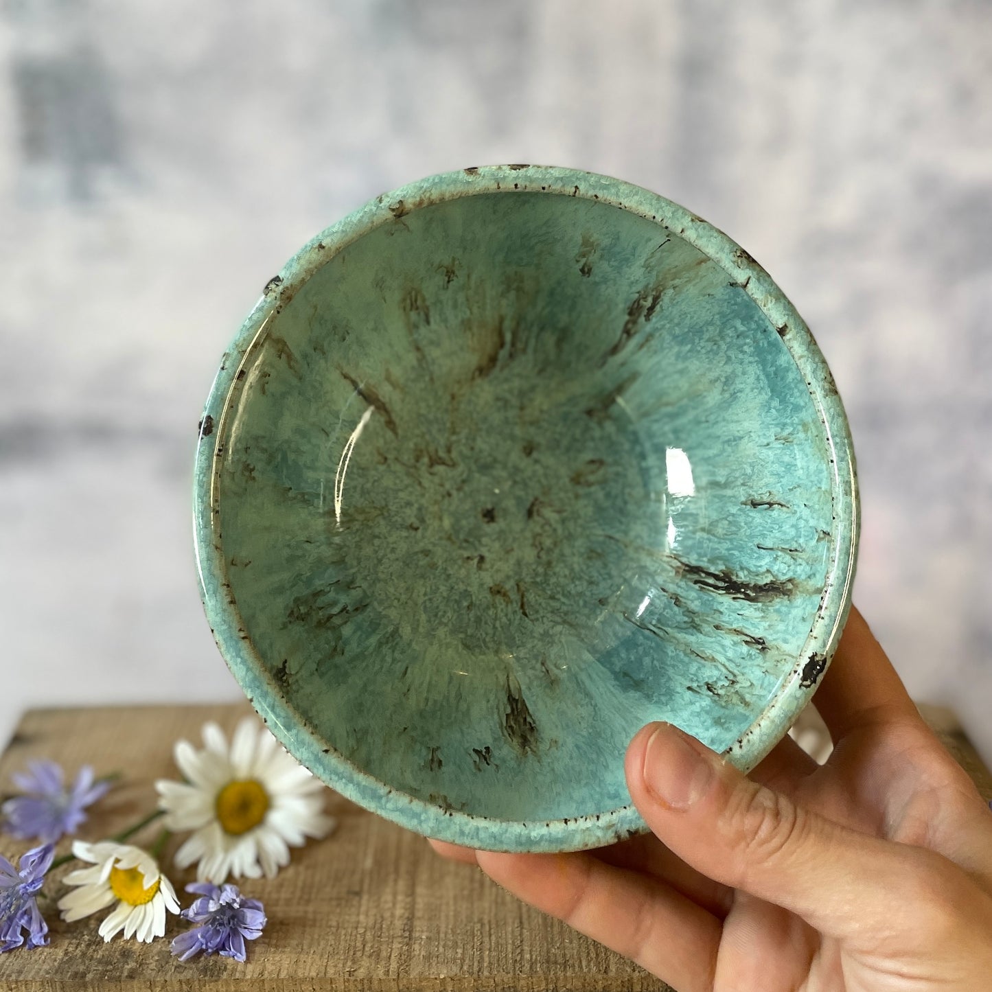 46. 22oz. Drippy Glazed Bowl