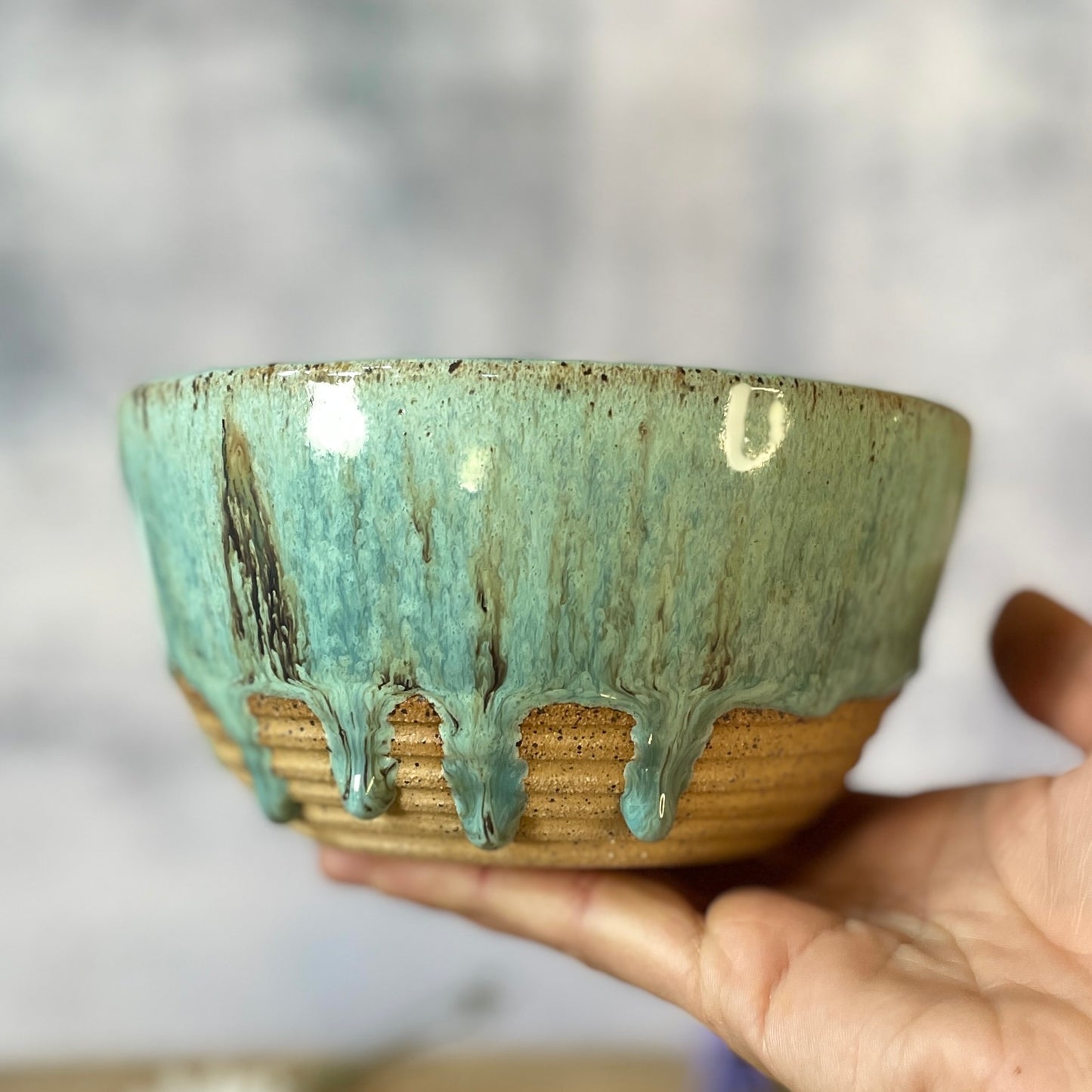 46. 22oz. Drippy Glazed Bowl
