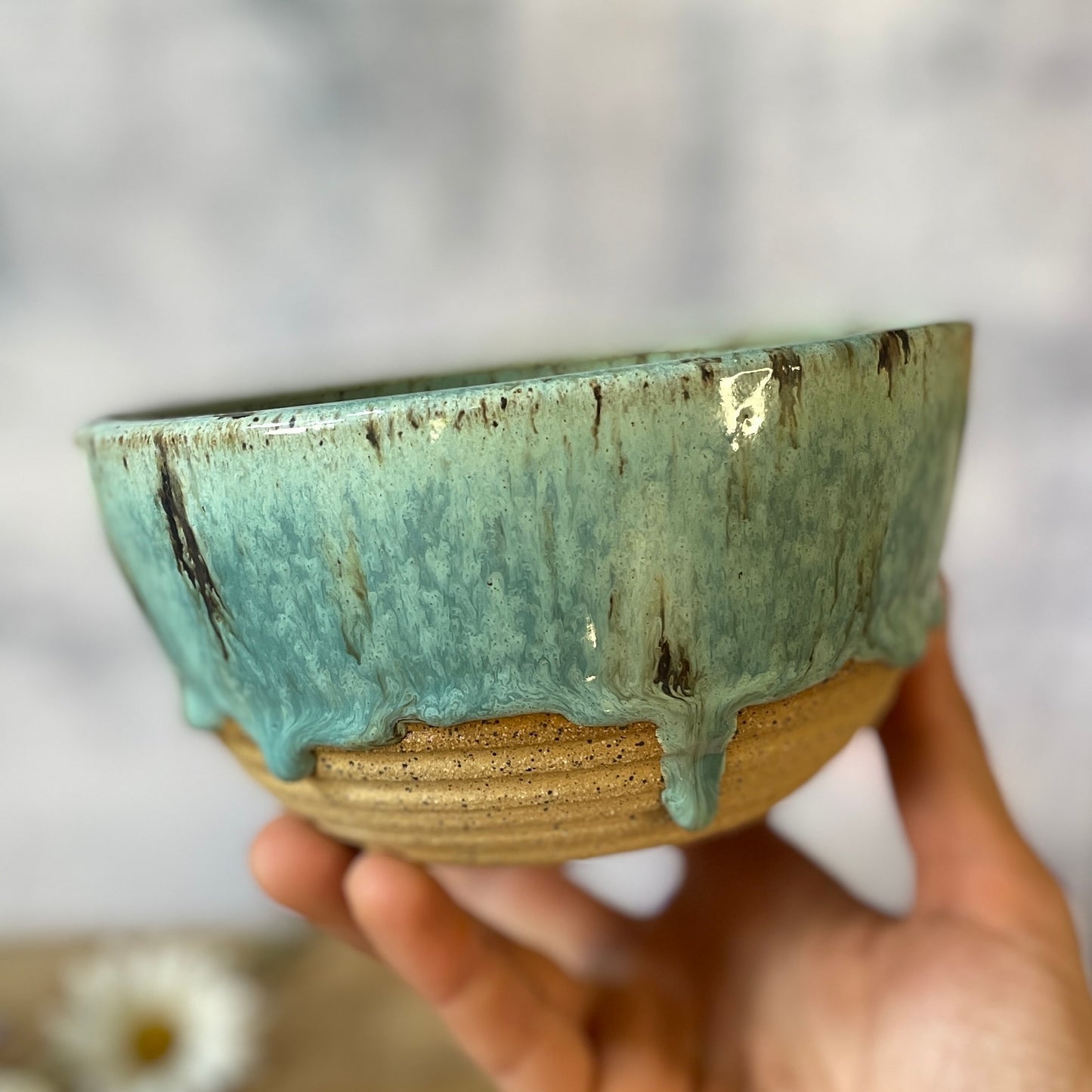 46. 22oz. Drippy Glazed Bowl