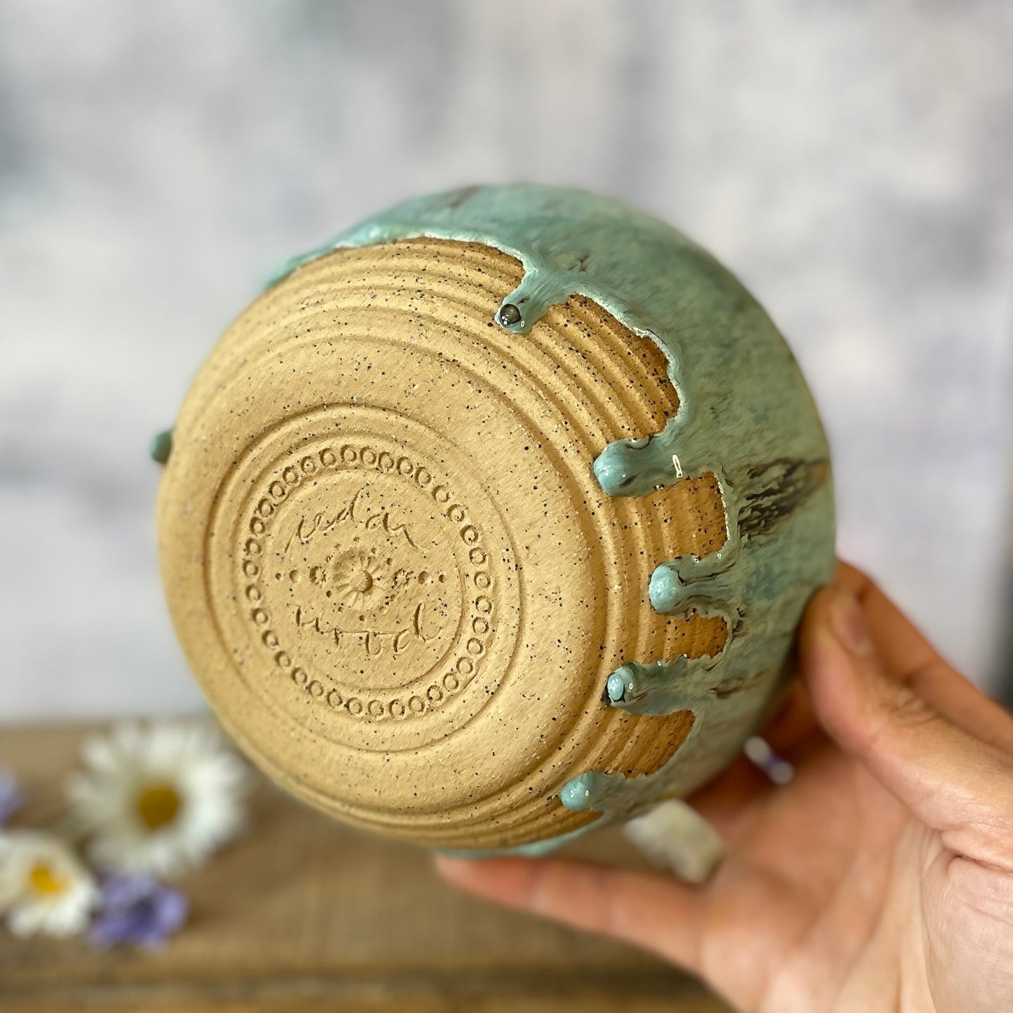 46. 22oz. Drippy Glazed Bowl