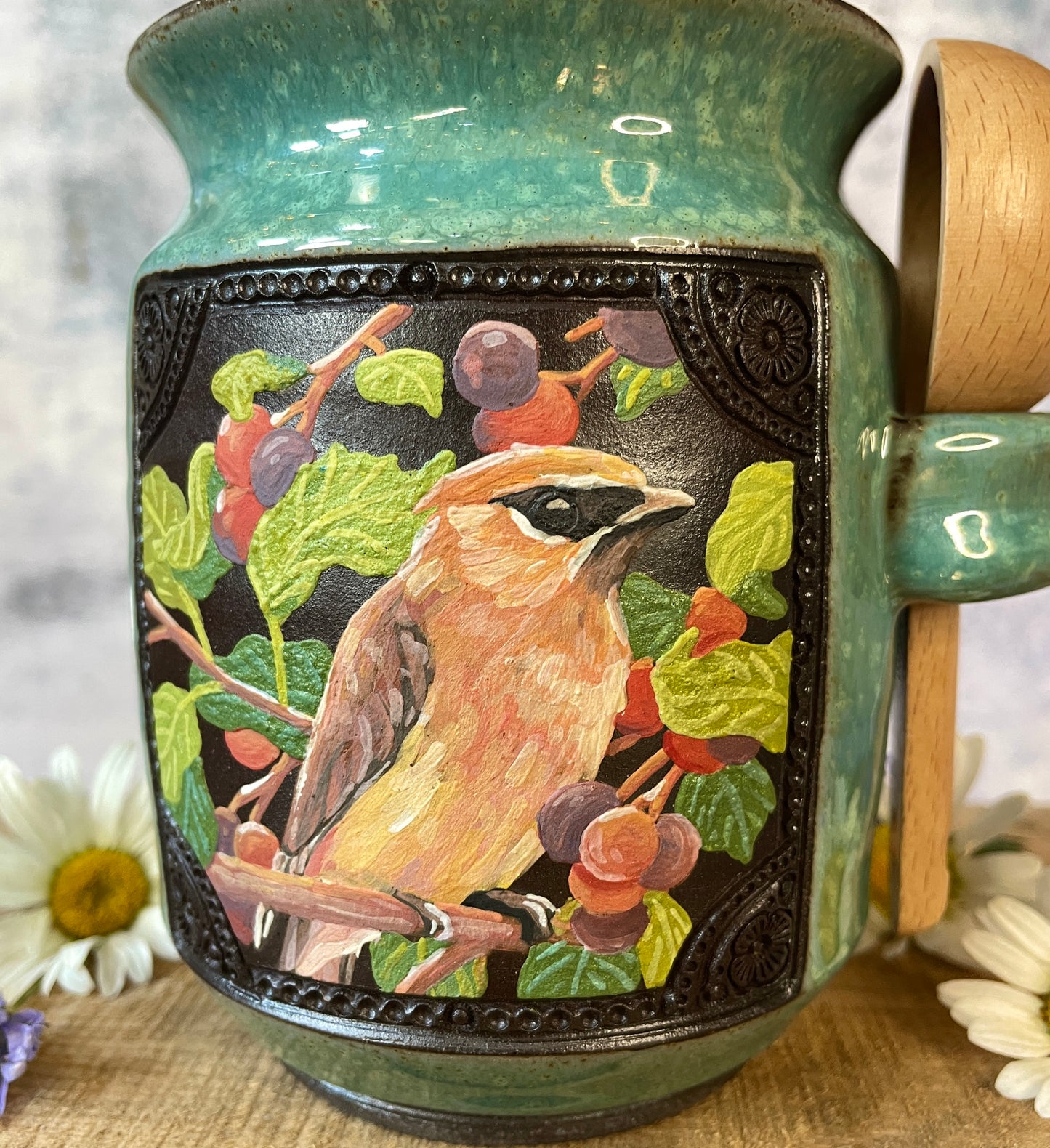 53. 19oz. Cedar Waxwing and Saskatoon Berry Jar with Scoop