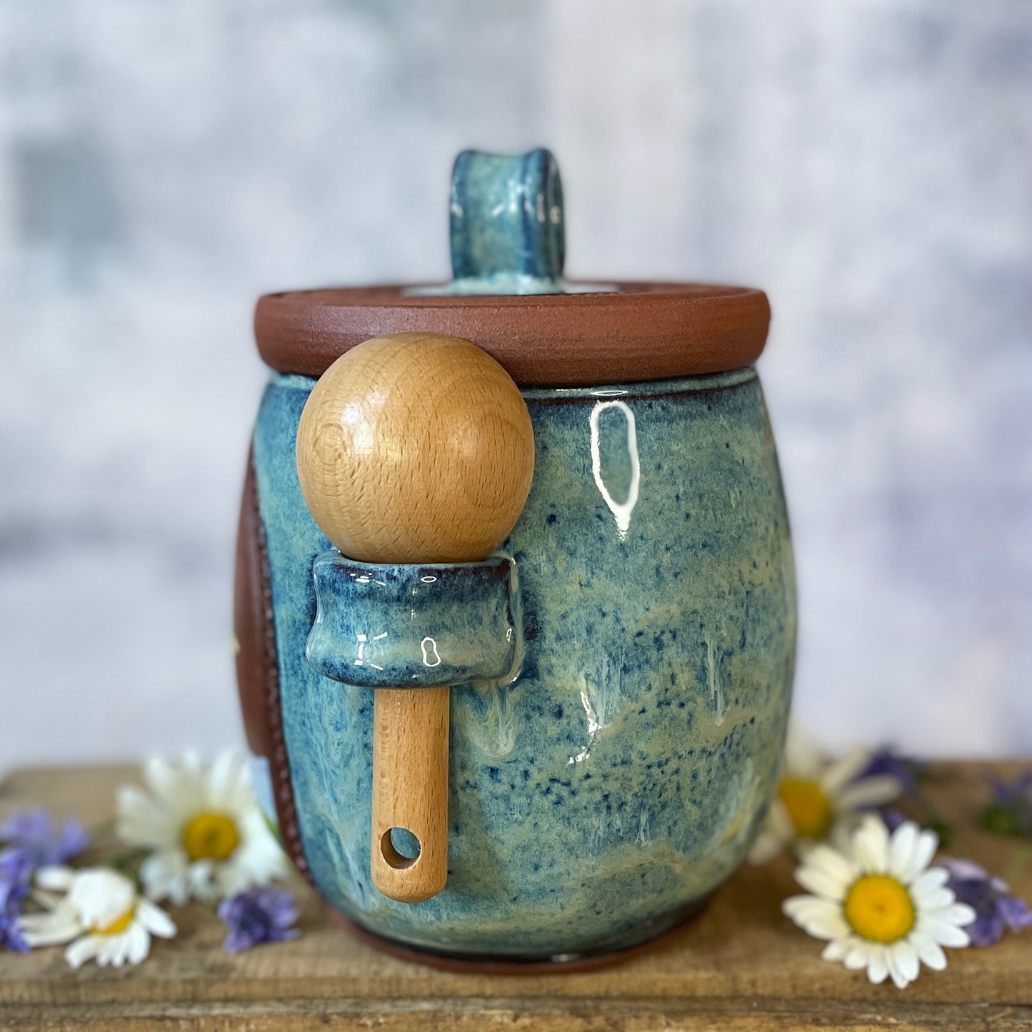 57. 40oz. Pair of Mallard Ducks Jar with Scoop