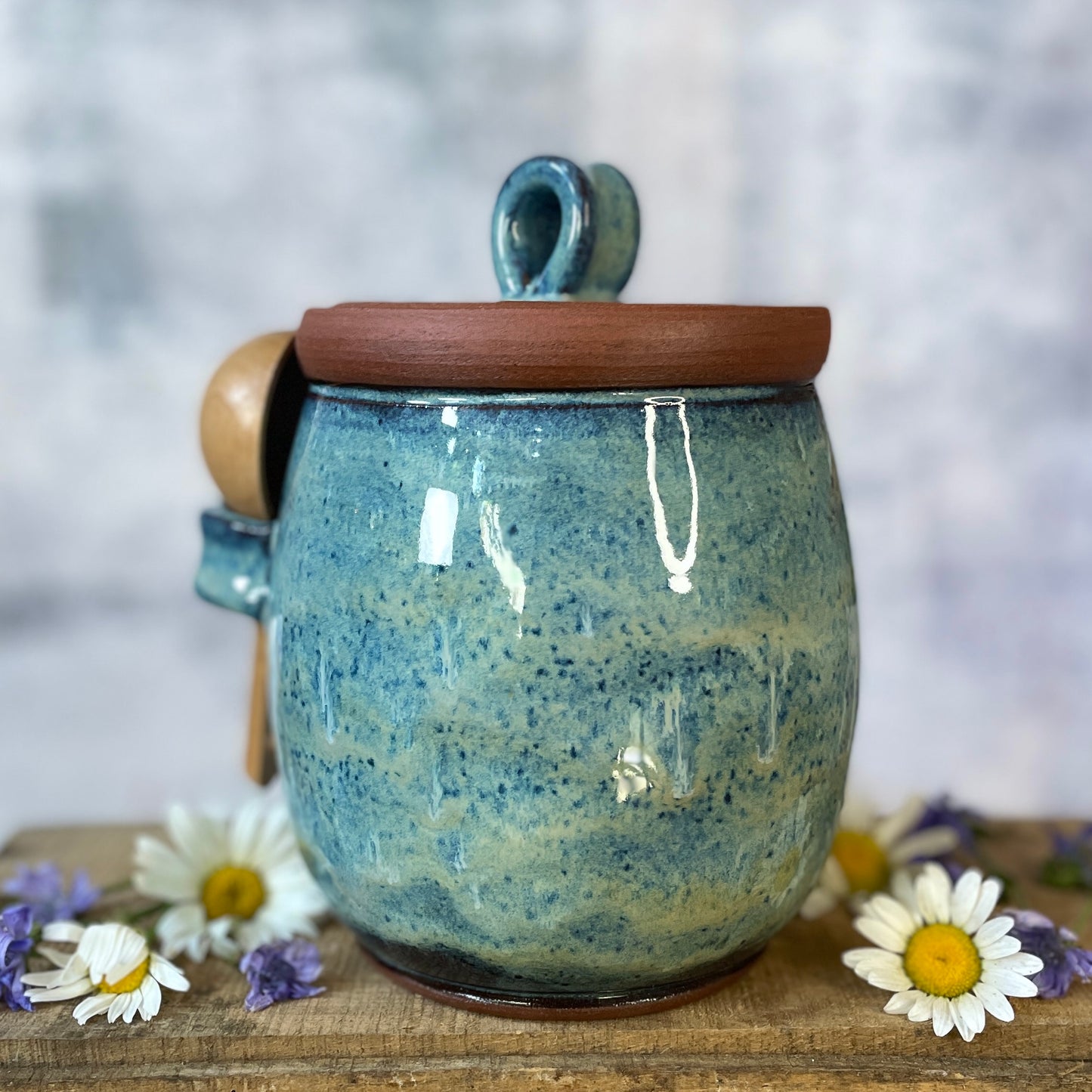 57. 40oz. Pair of Mallard Ducks Jar with Scoop
