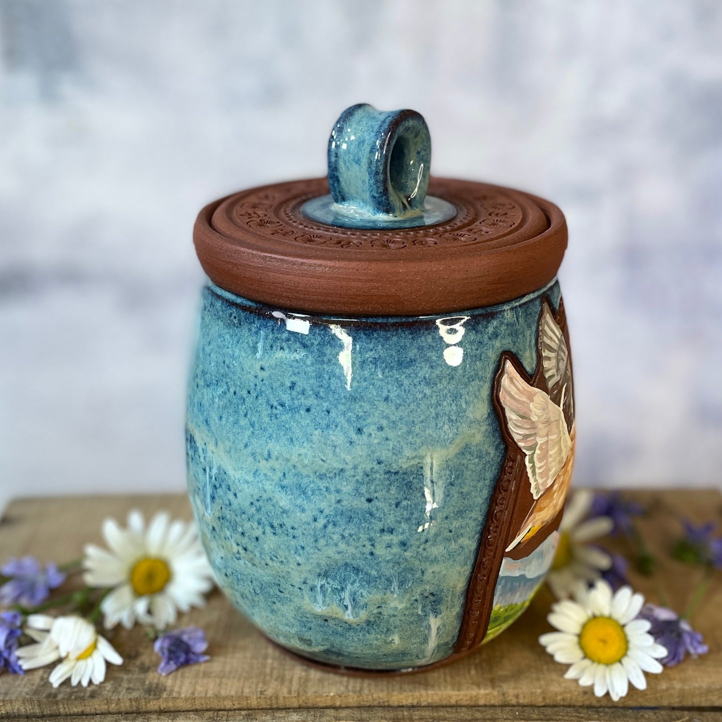 57. 40oz. Pair of Mallard Ducks Jar with Scoop