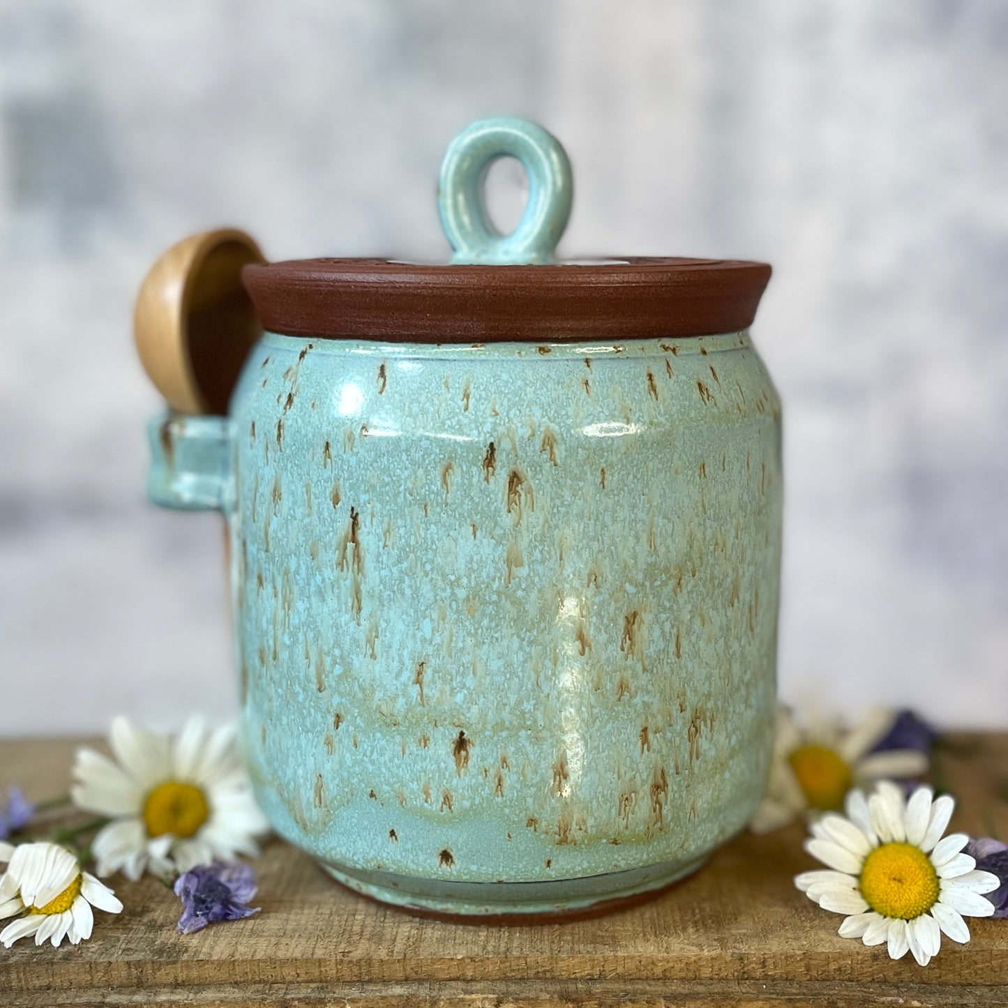 59. 34oz. Pika and Wildflower Jar