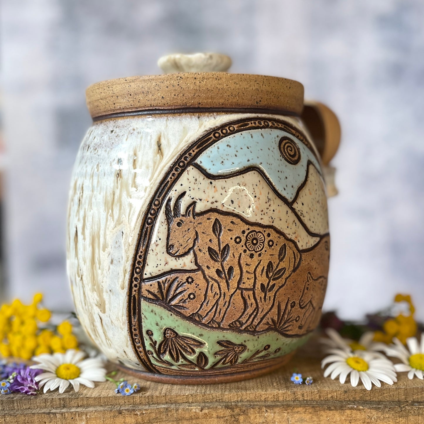 71. *Discount* 62oz. Mountain Goat Jar with Scoop